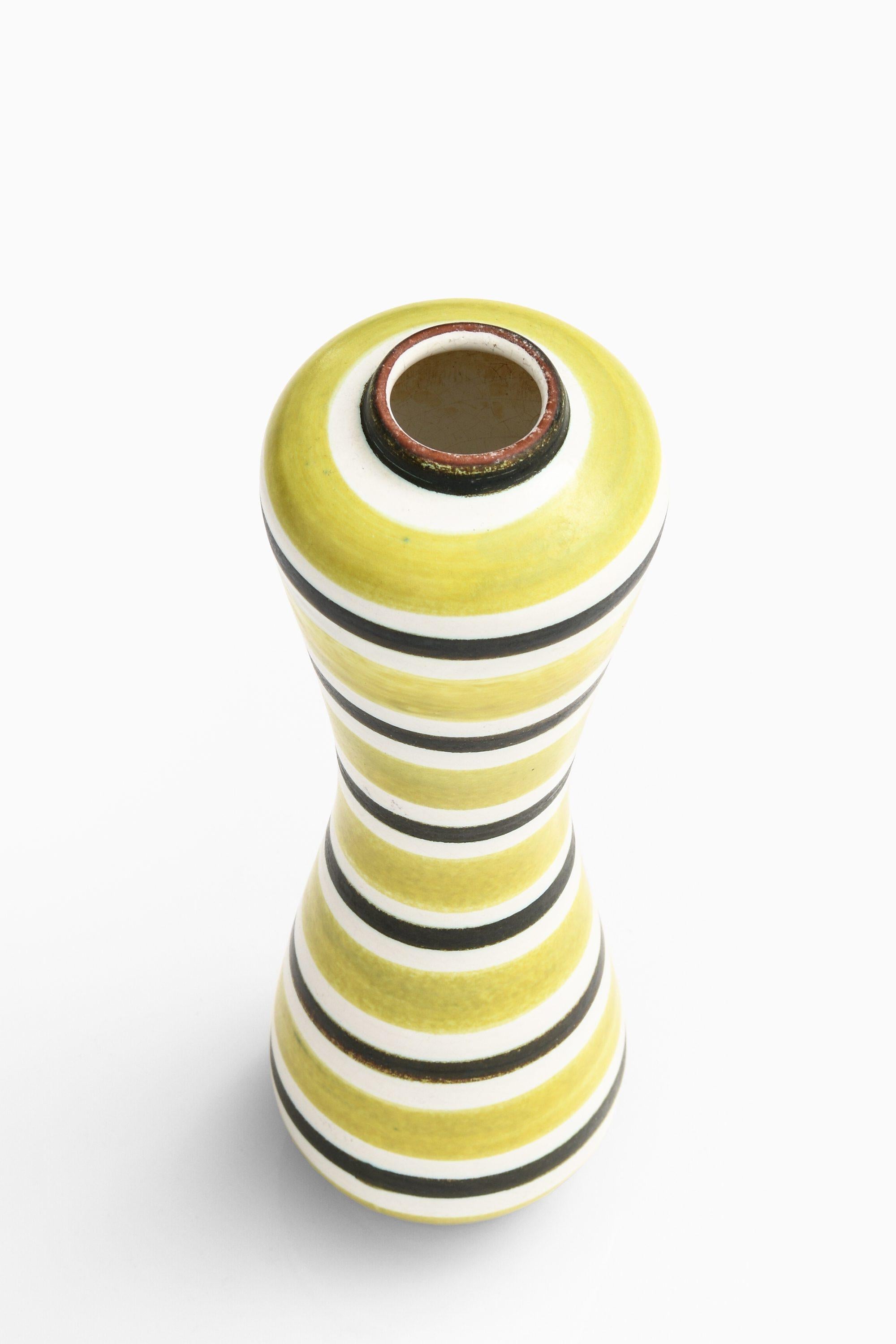 Scandinavian Modern Rare Ceramic Vase in Yellow by Stig Lindberg, 1950’s For Sale