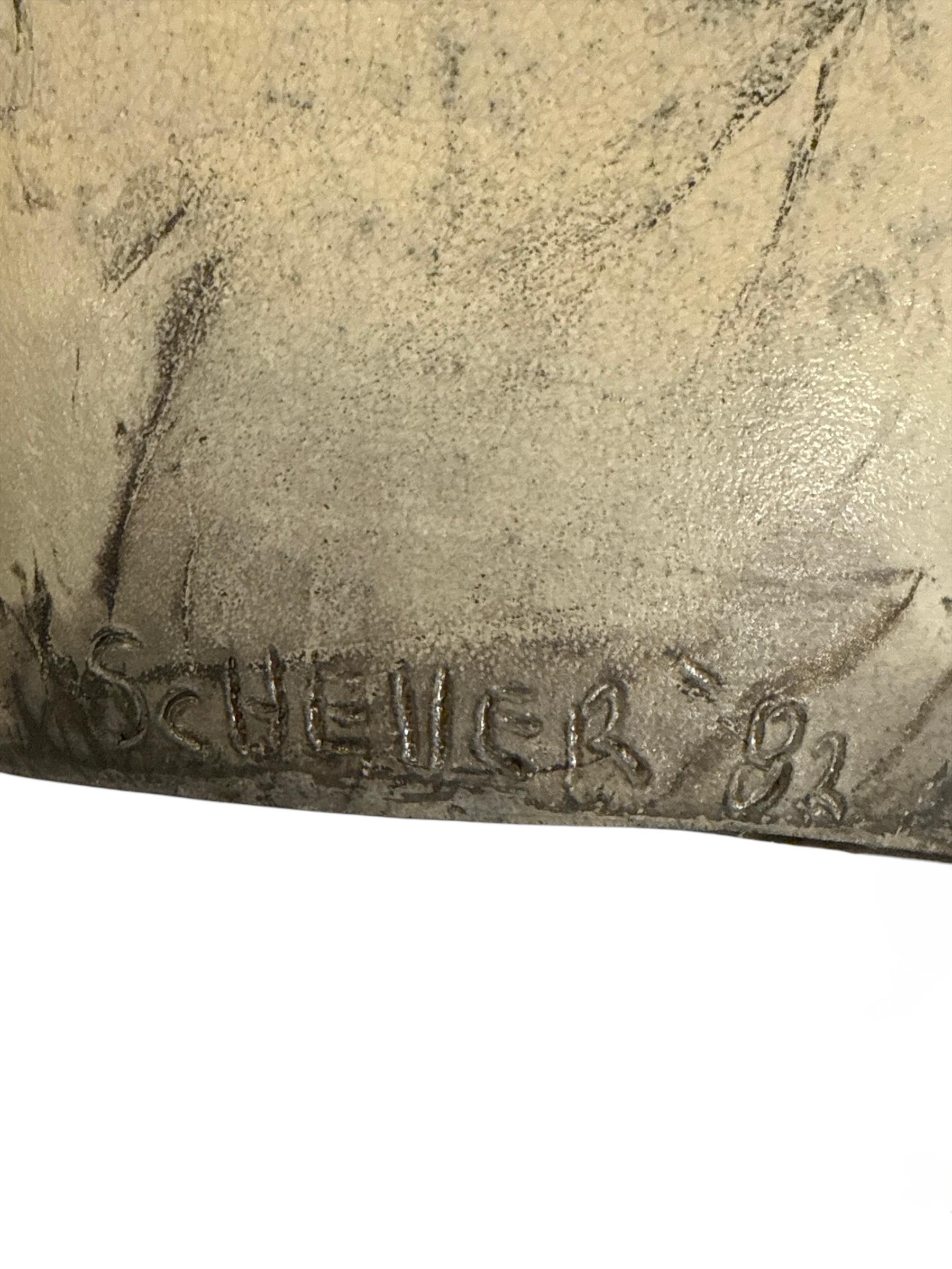 Rare Ceramic Vase Signed by Scheller With an Open Bottom In Excellent Condition For Sale In Pasadena, CA