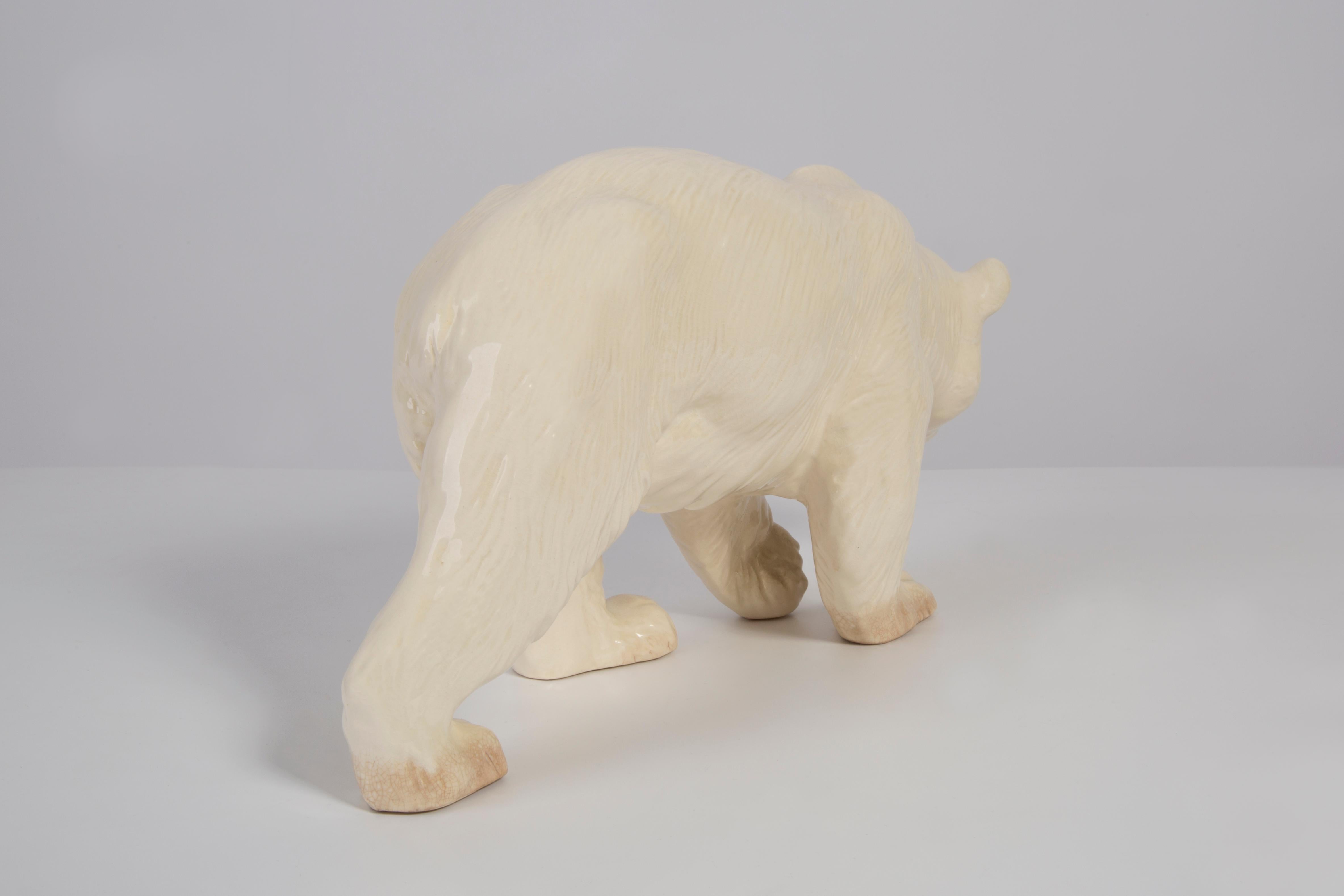 Rare Ceramic White Polar Bear Decorative Sculpture, Germany, 1960s In Excellent Condition In 05-080 Hornowek, PL