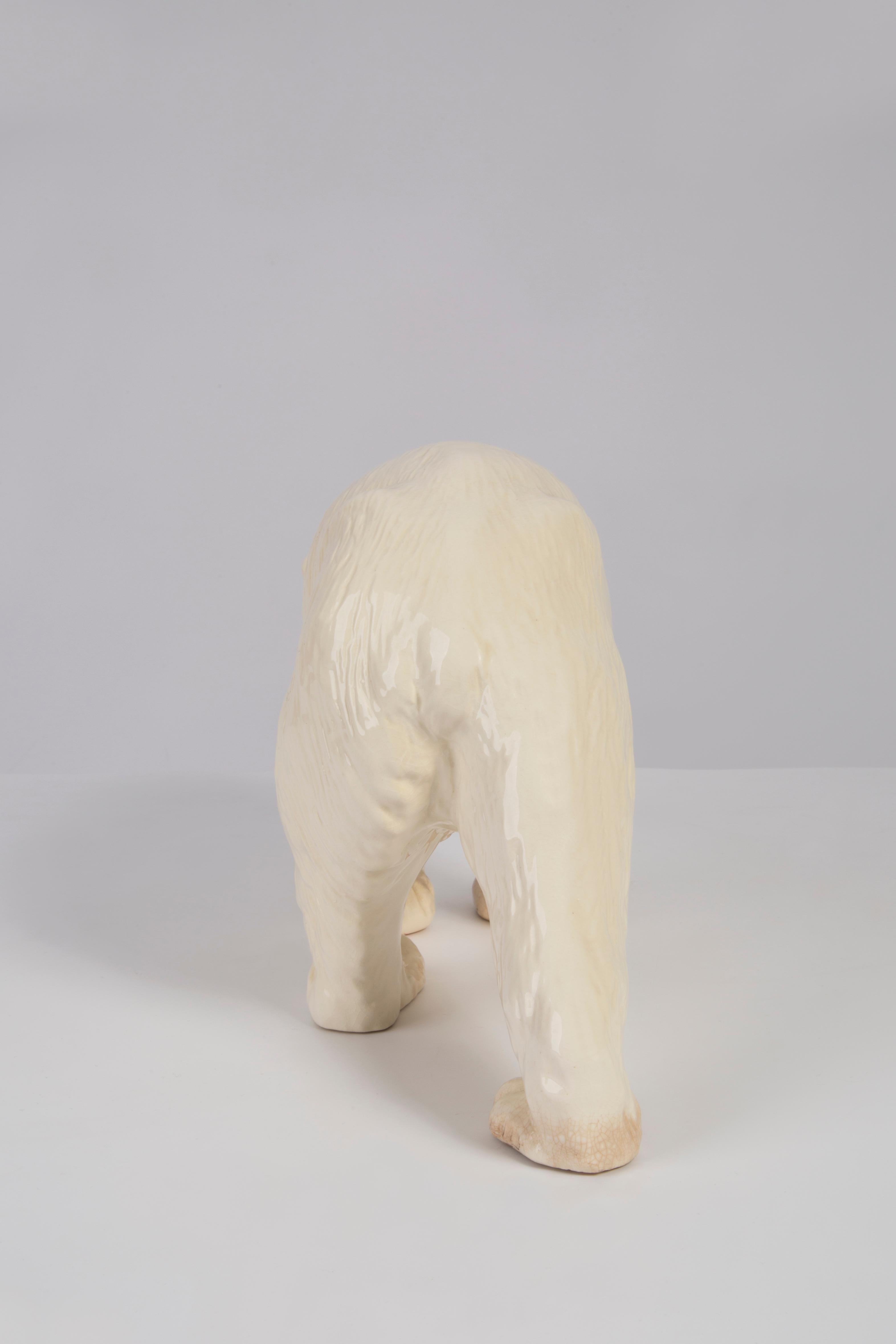 20th Century Rare Ceramic White Polar Bear Decorative Sculpture, Germany, 1960s