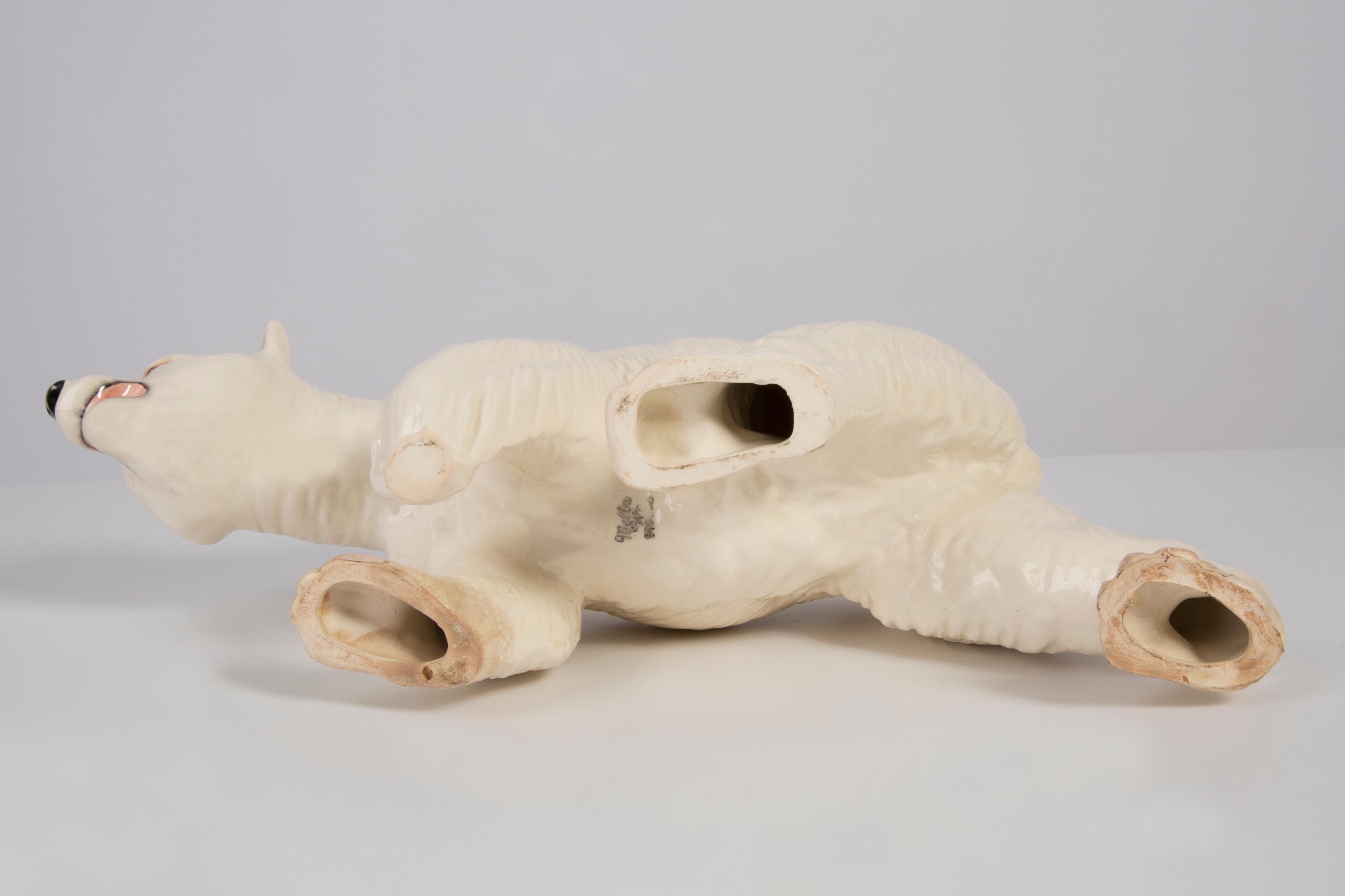Rare Ceramic White Polar Bear Decorative Sculpture, Germany, 1960s 1