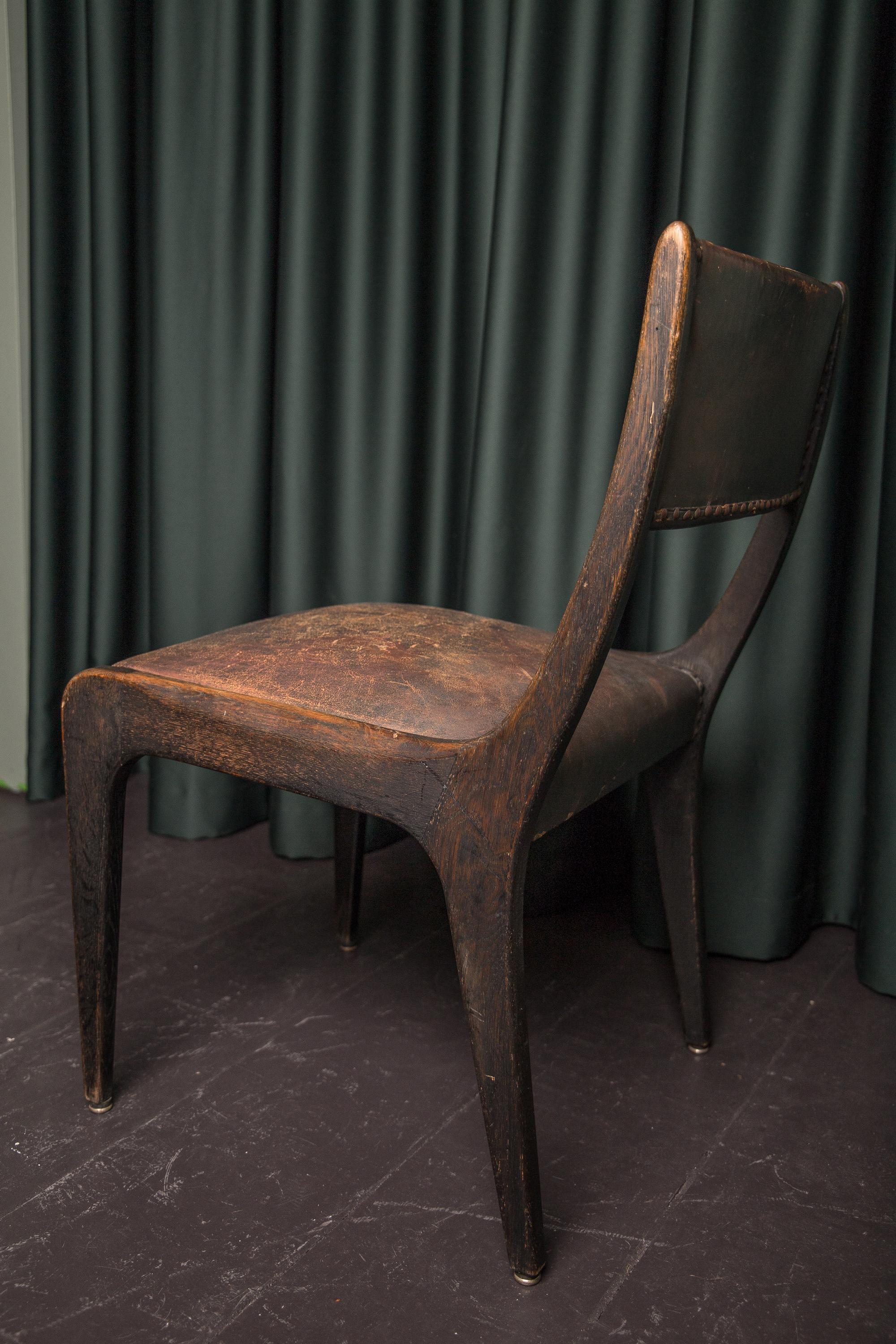 Seltener Stuhl aus dem Kabinett des Deutschen Bundestags, um 1949 (Leder) im Angebot
