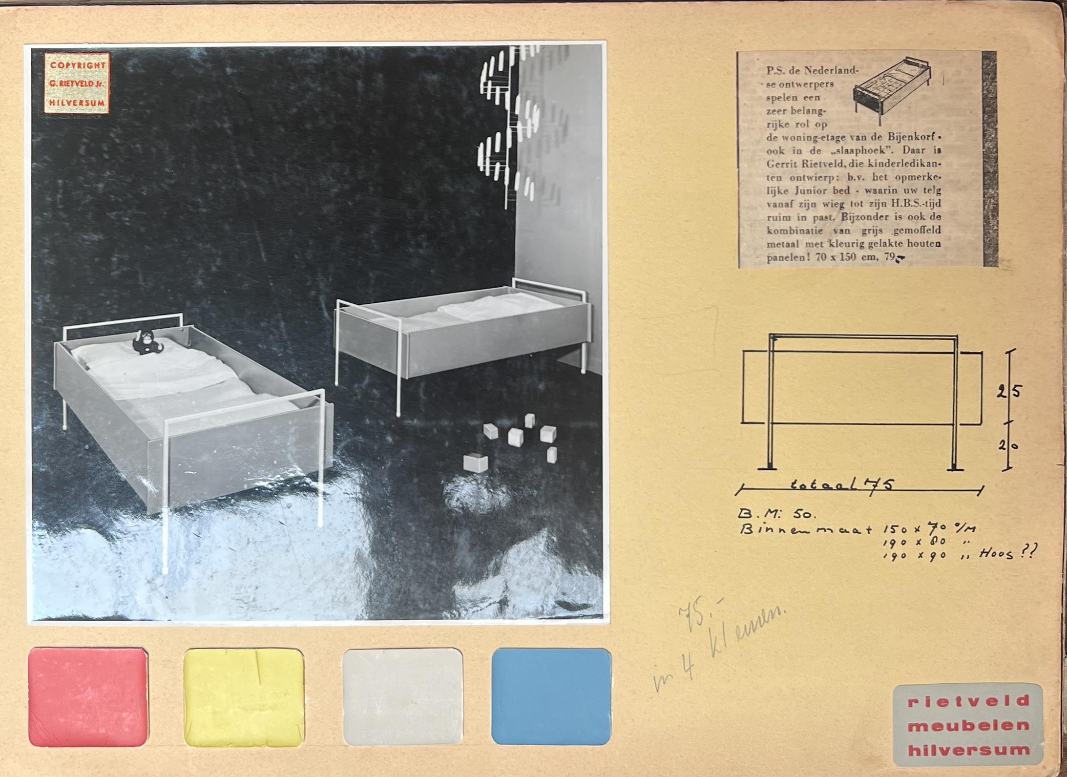Seltener Stuhl mit lackiertem Sperrholz von Gerrit Jr. Rietveld, 1954 im Angebot 8