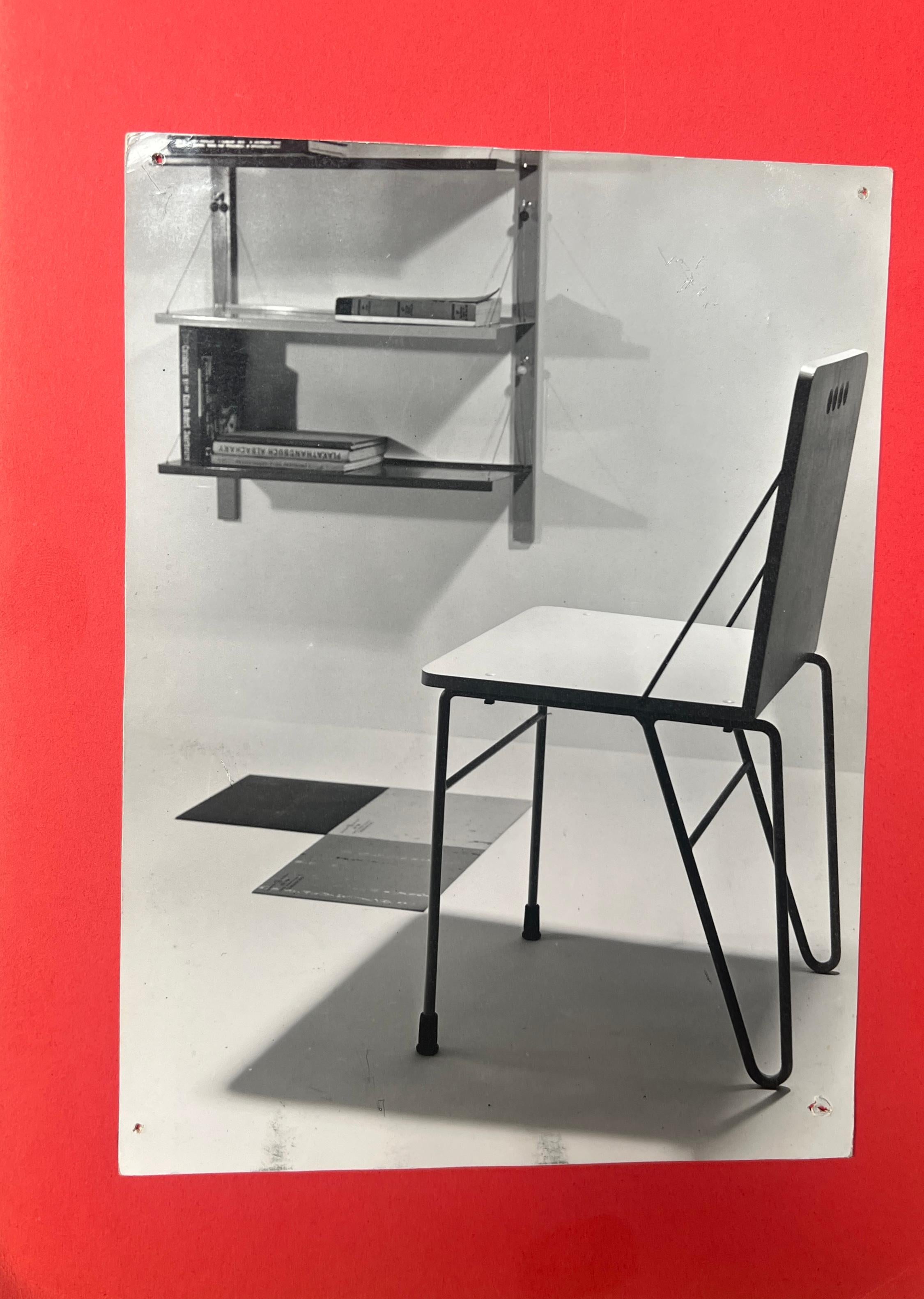 Seltener Stuhl mit lackiertem Sperrholz von Gerrit Jr. Rietveld, 1954 im Angebot 9