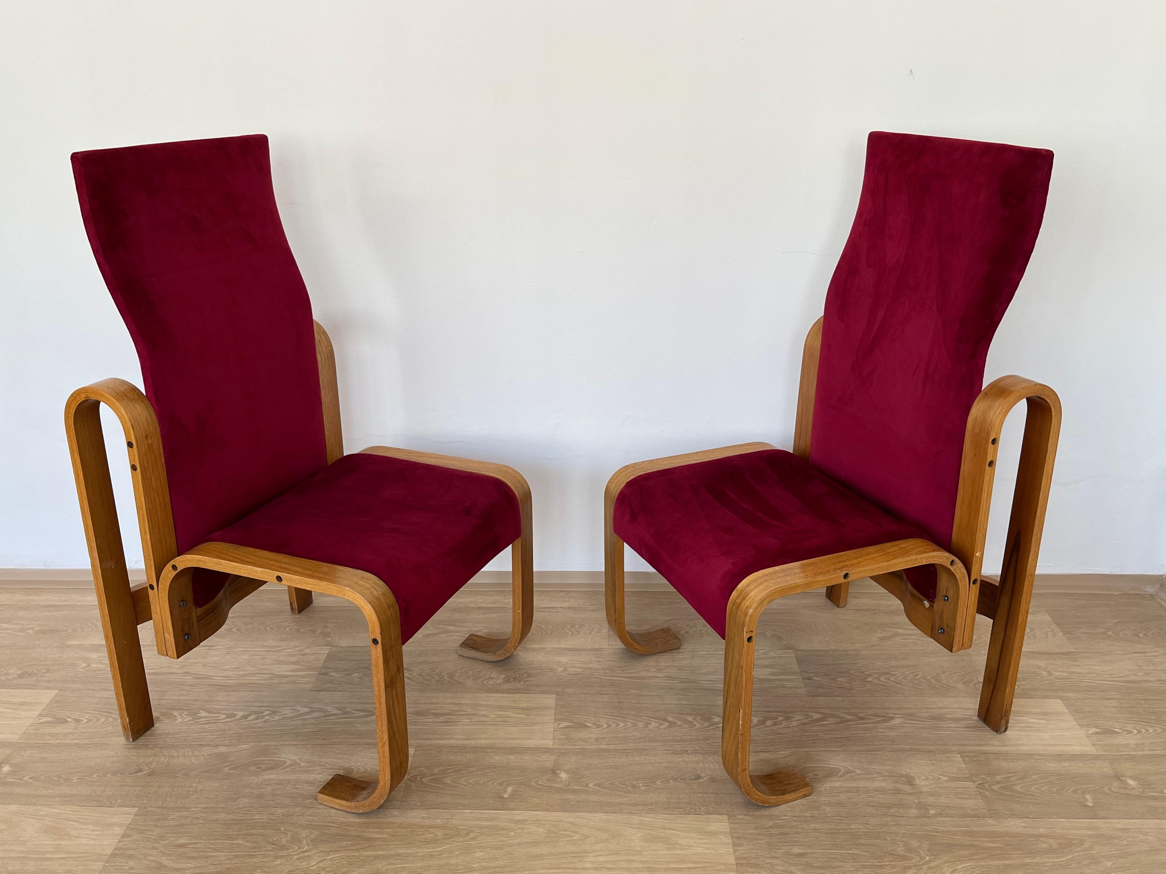 Rare Chairs by Jan Bočan for the Czechoslovakian Embassy in Stockholm, 1972 In Good Condition For Sale In Praha, CZ