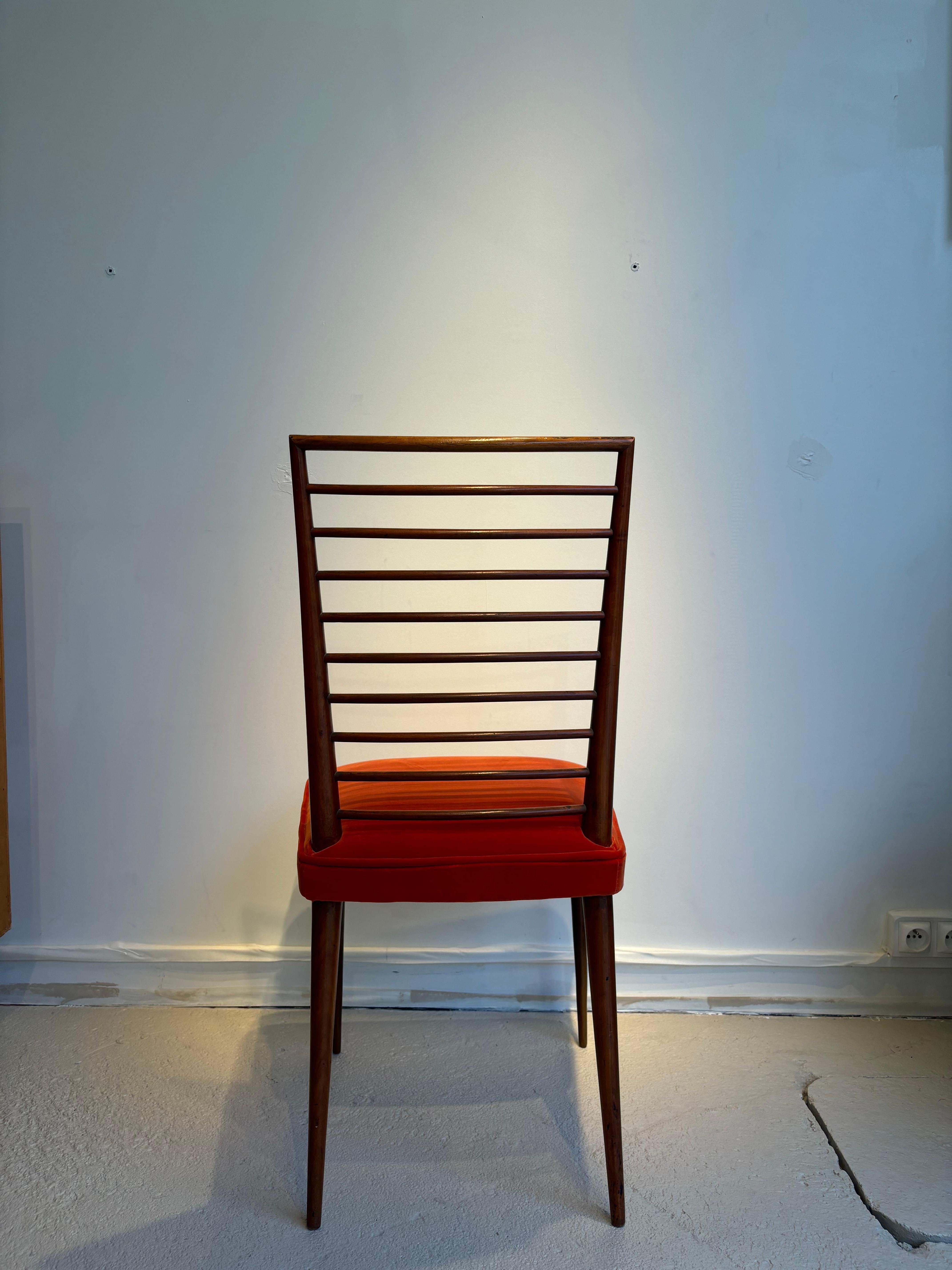 Velvet Rare chairs by Joaquim Tenreiro For Sale