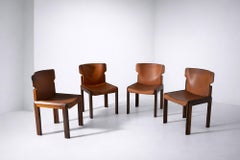 Rare chairs by Luciano Frigerio, Paganini model from Frigerio Desio in leather