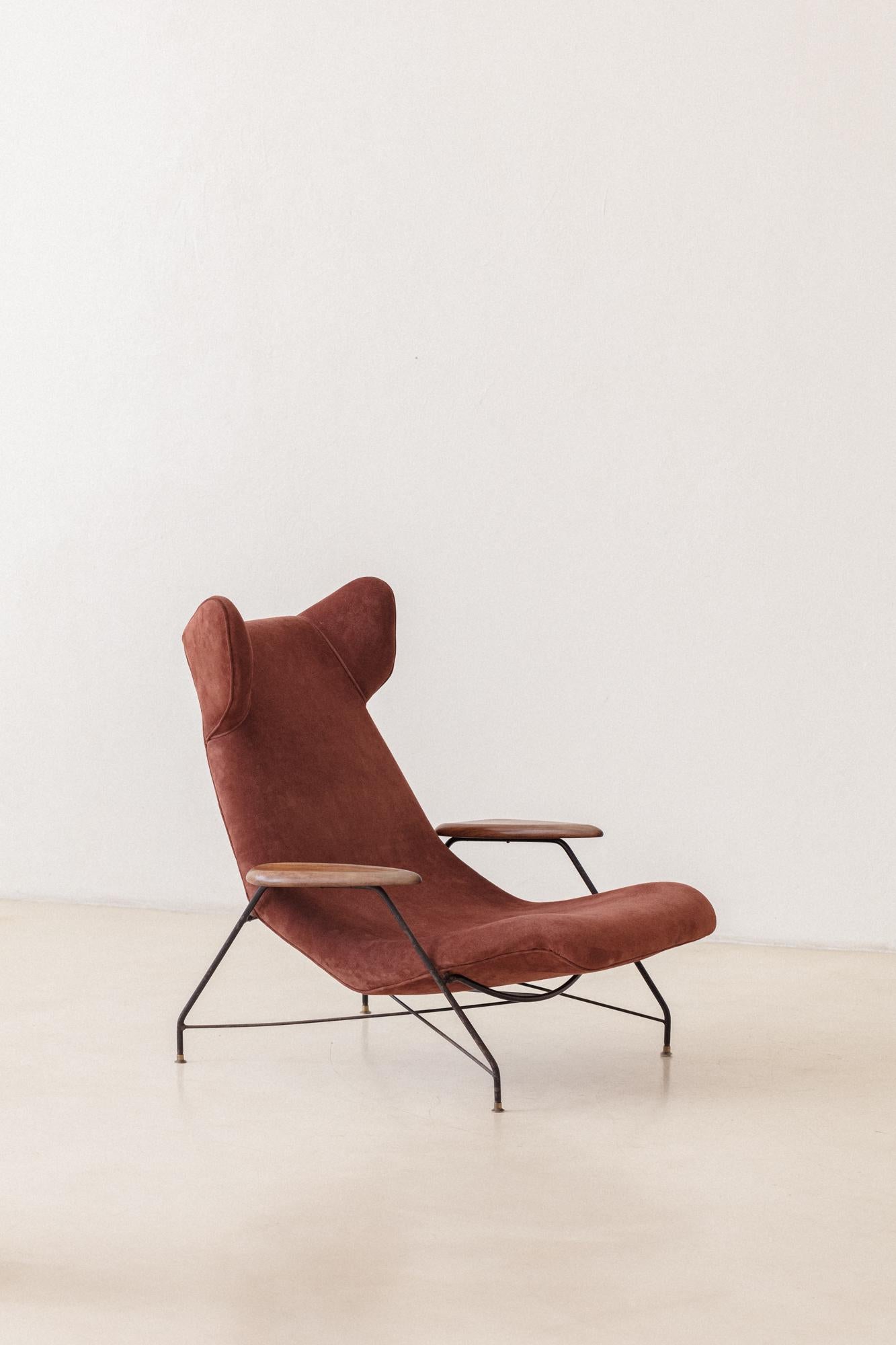 Milieu du XXe siècle Rare chaise longue de Carlo Hauner et Martin Eisler, circa 1954, Móveis Artesanal en vente