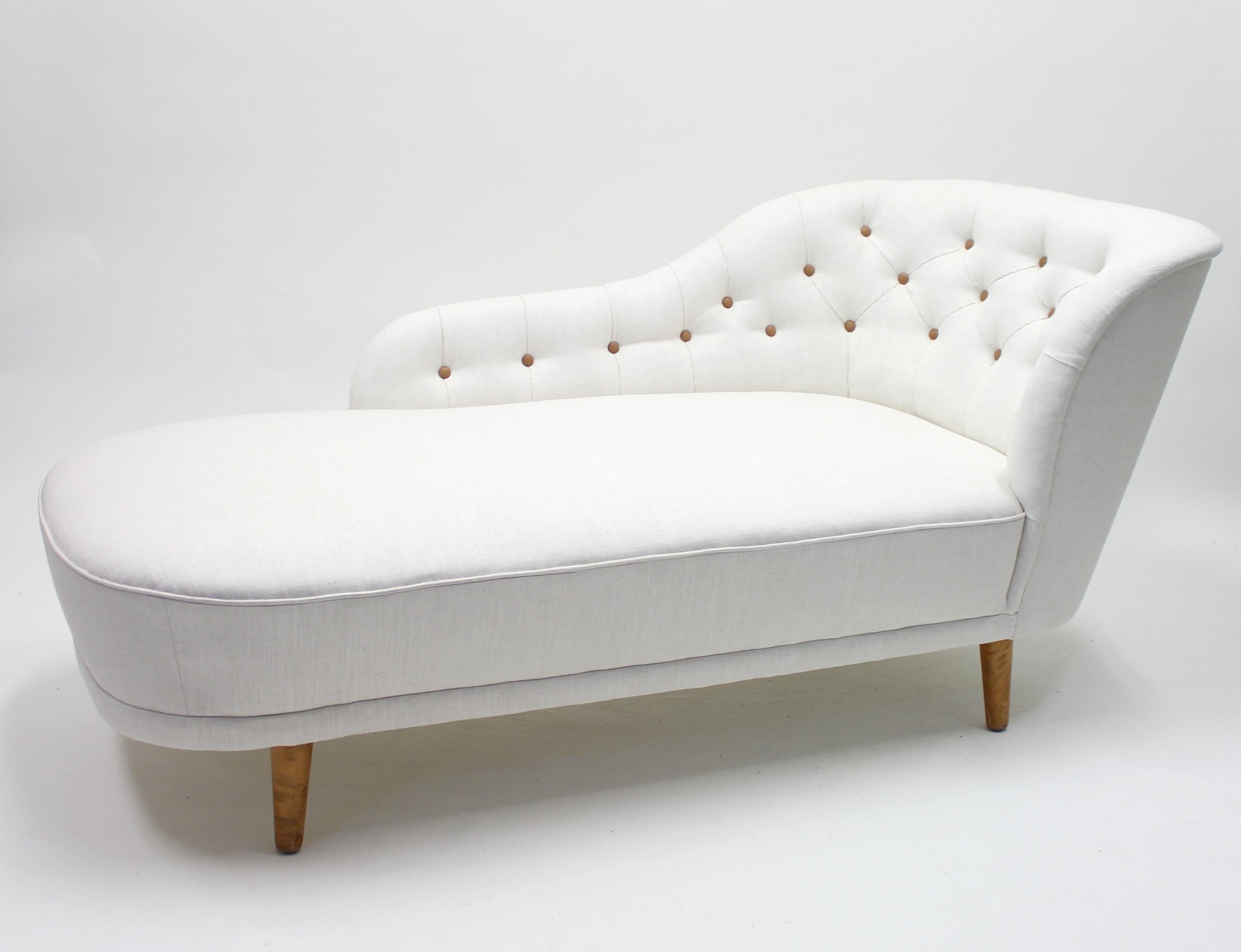 Scandinavian Modern Rare Chaise Lounge, Attributed to Greta Magnusson Grossman, 1940s