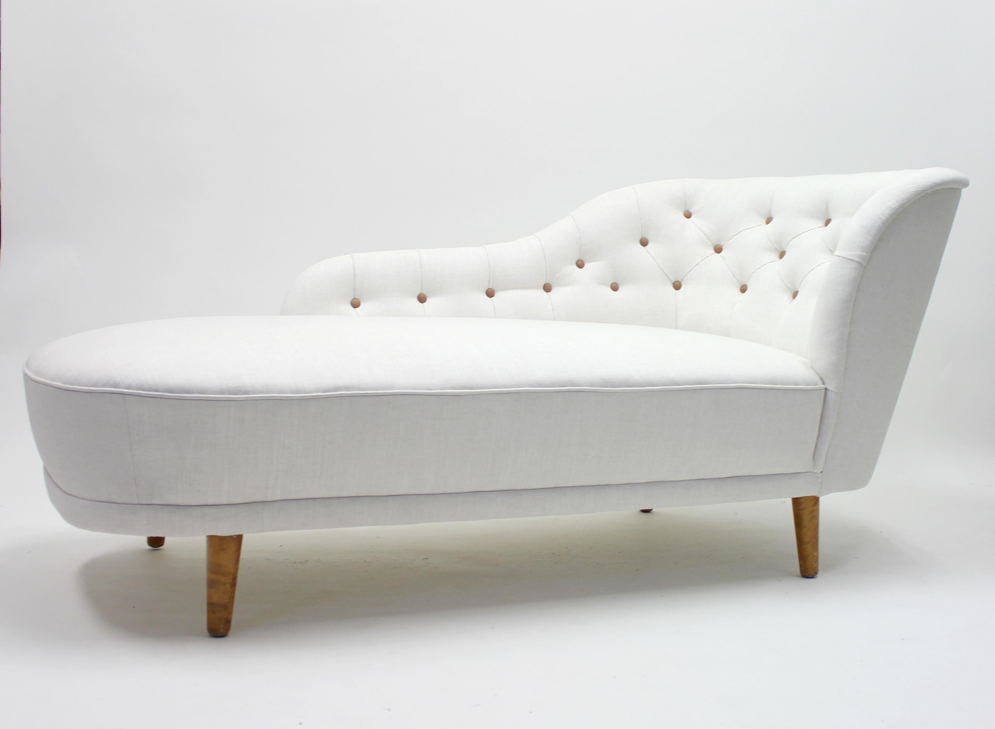 Swedish Rare Chaise Lounge, Attributed to Greta Magnusson Grossman, 1940s