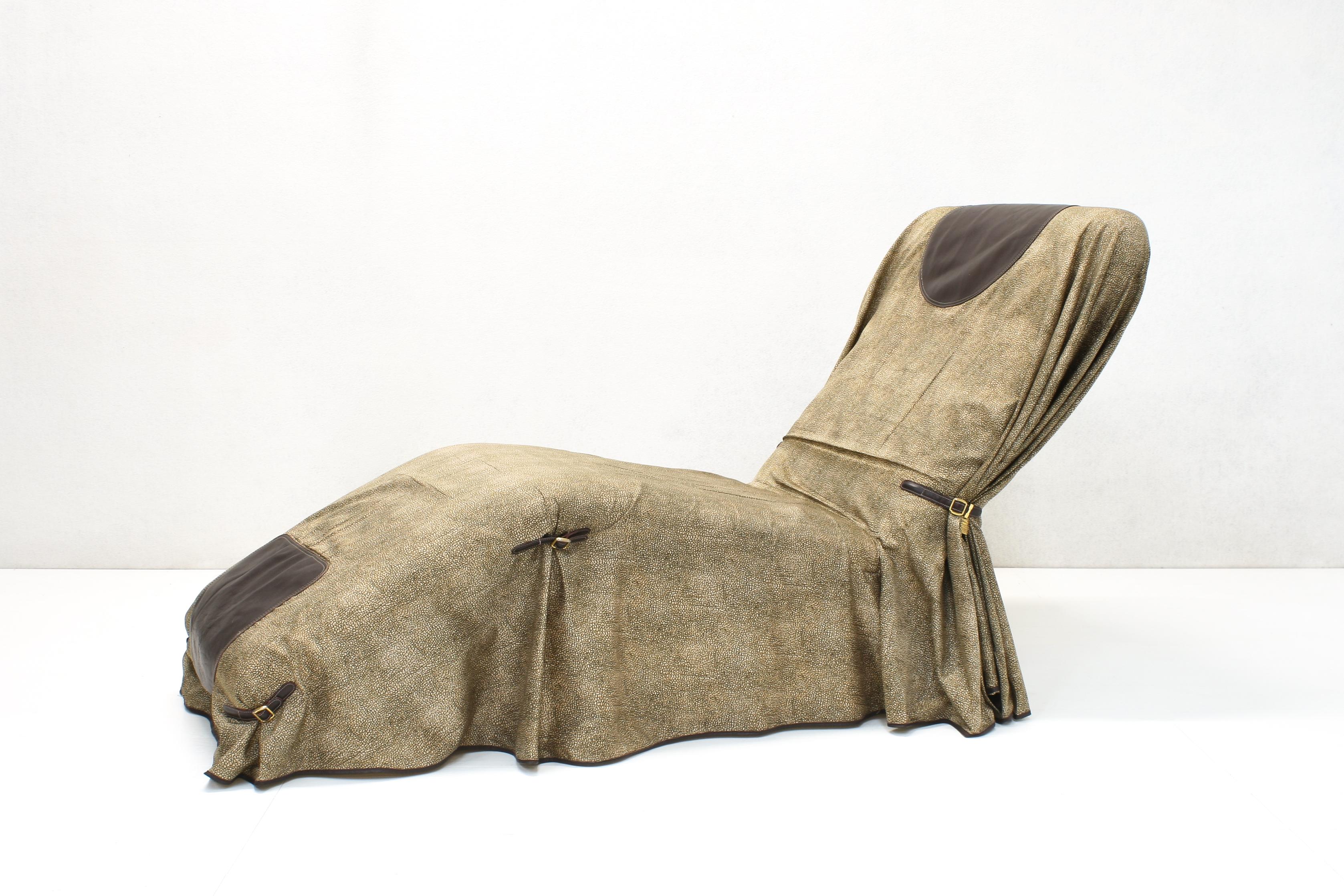Hollywood Regency Rara Chaise Lounge di Redwall per Borbonese e Rossi di Albizzate, anni '80 in vendita