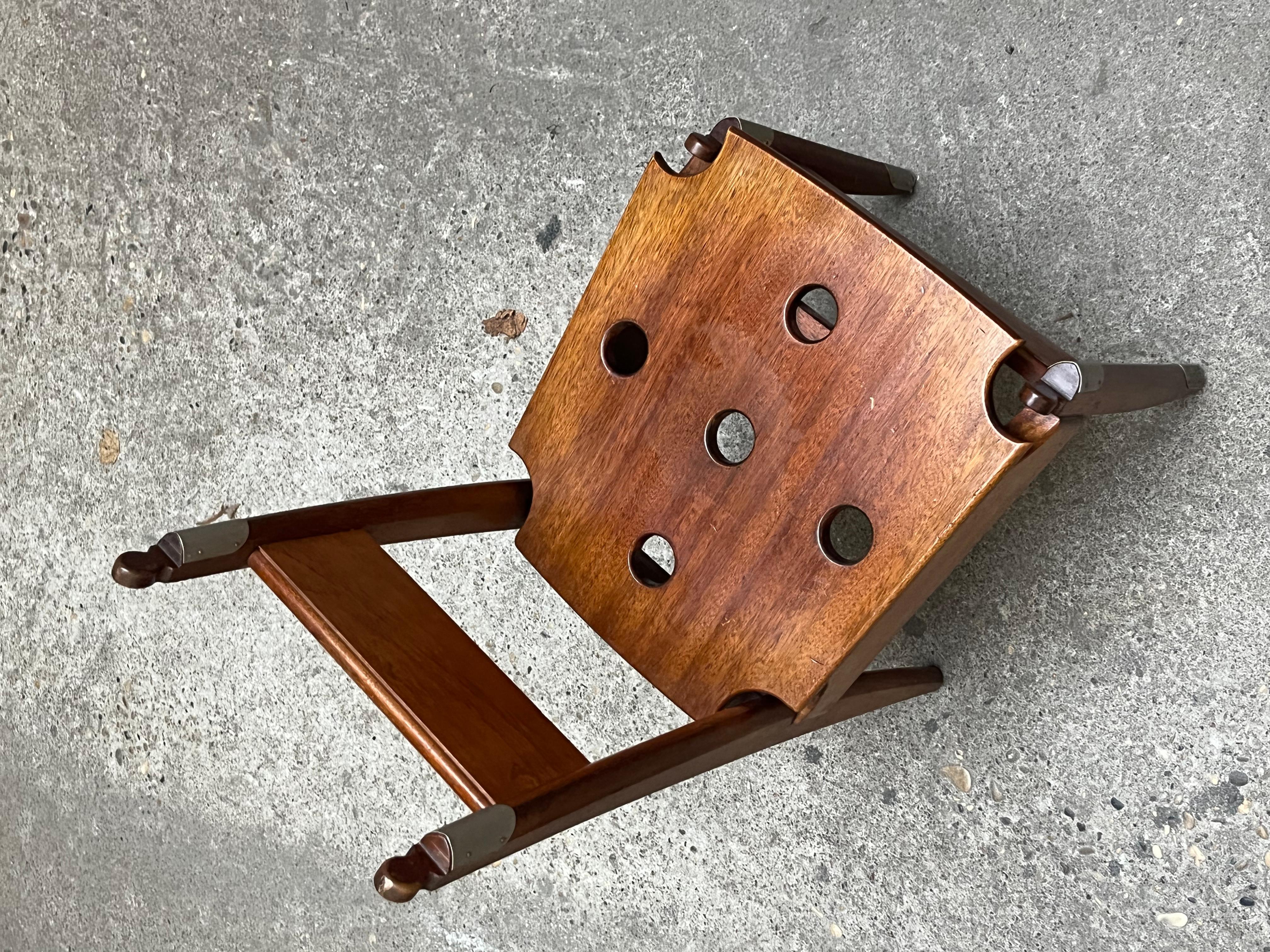 seltene Chaise Moderniste 1940 bois et métal (Art déco) im Angebot