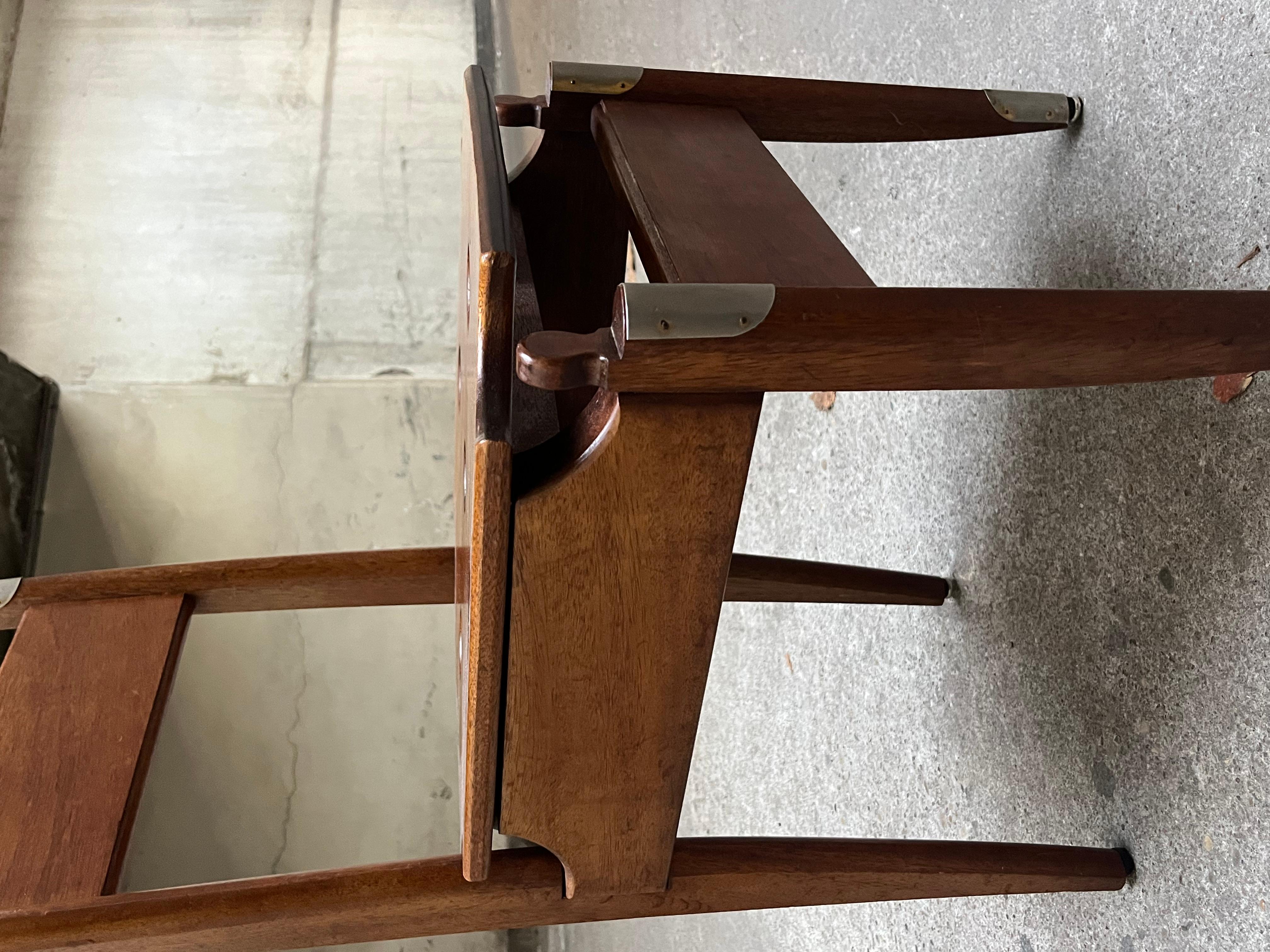 seltene Chaise Moderniste 1940 bois et métal (Mitte des 20. Jahrhunderts) im Angebot