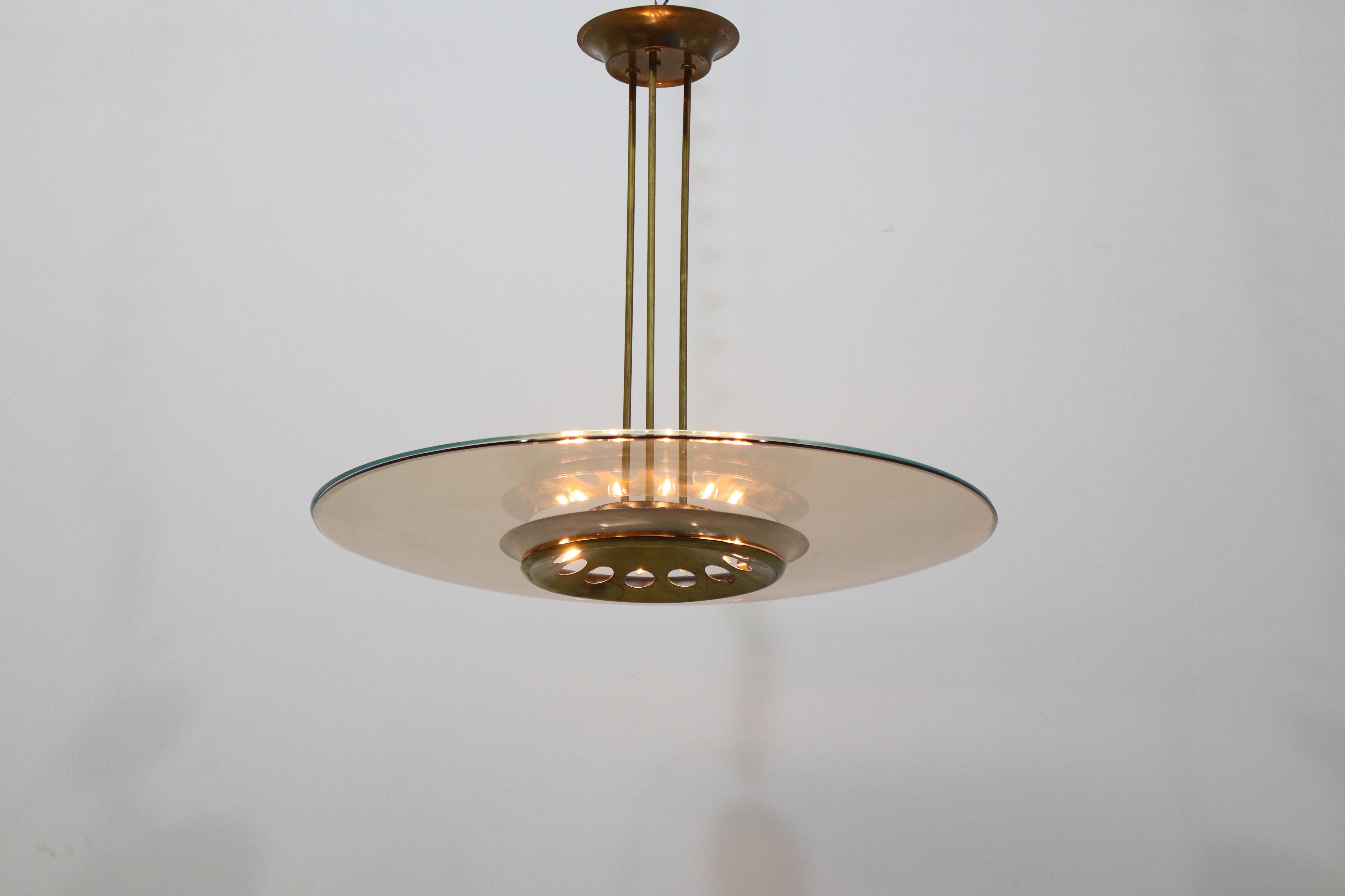 Rare Chandelier 1508 by Max Ingrand for Fontana Arte im Angebot 3