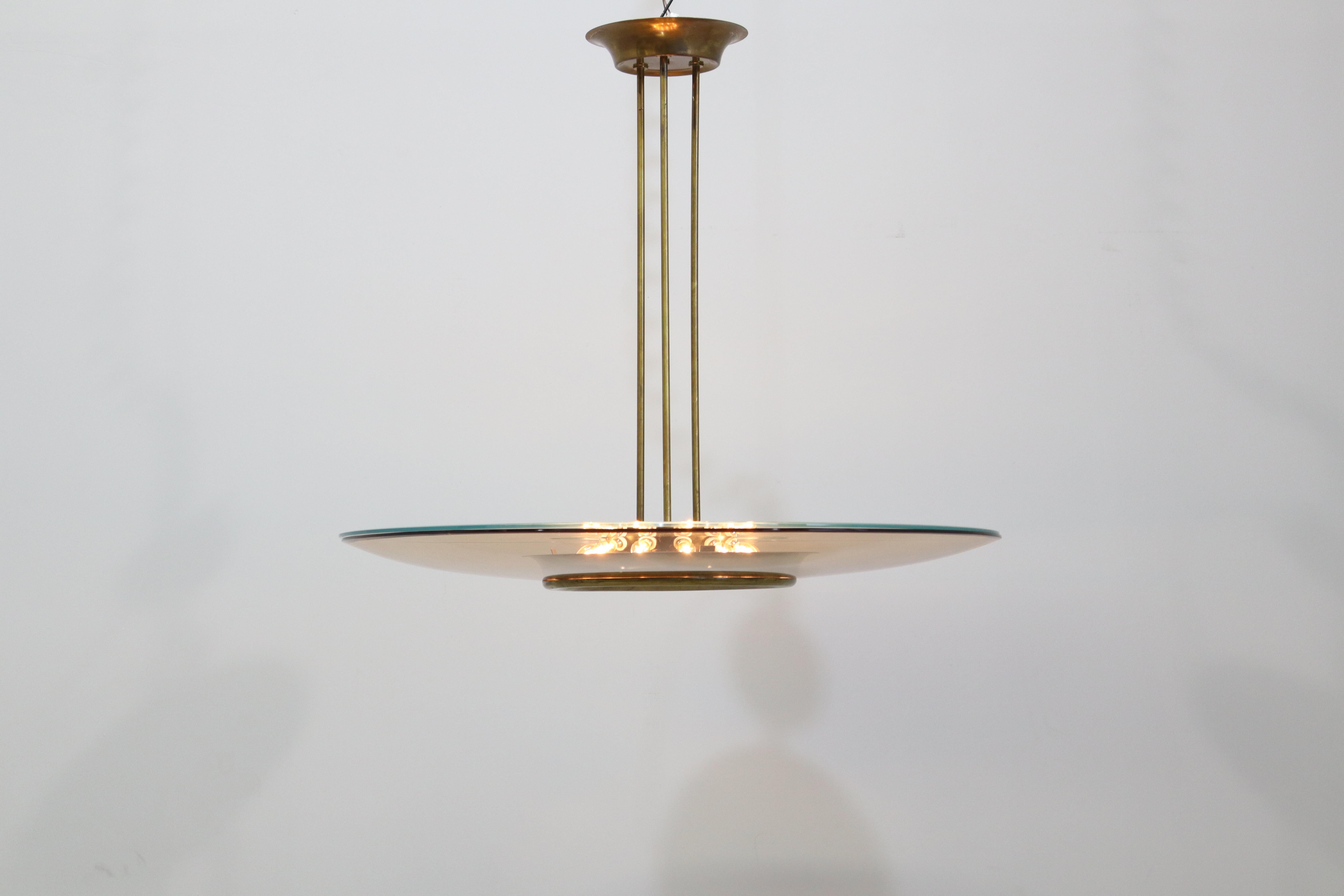 Rare Chandelier 1508 by Max Ingrand for Fontana Arte im Angebot 5