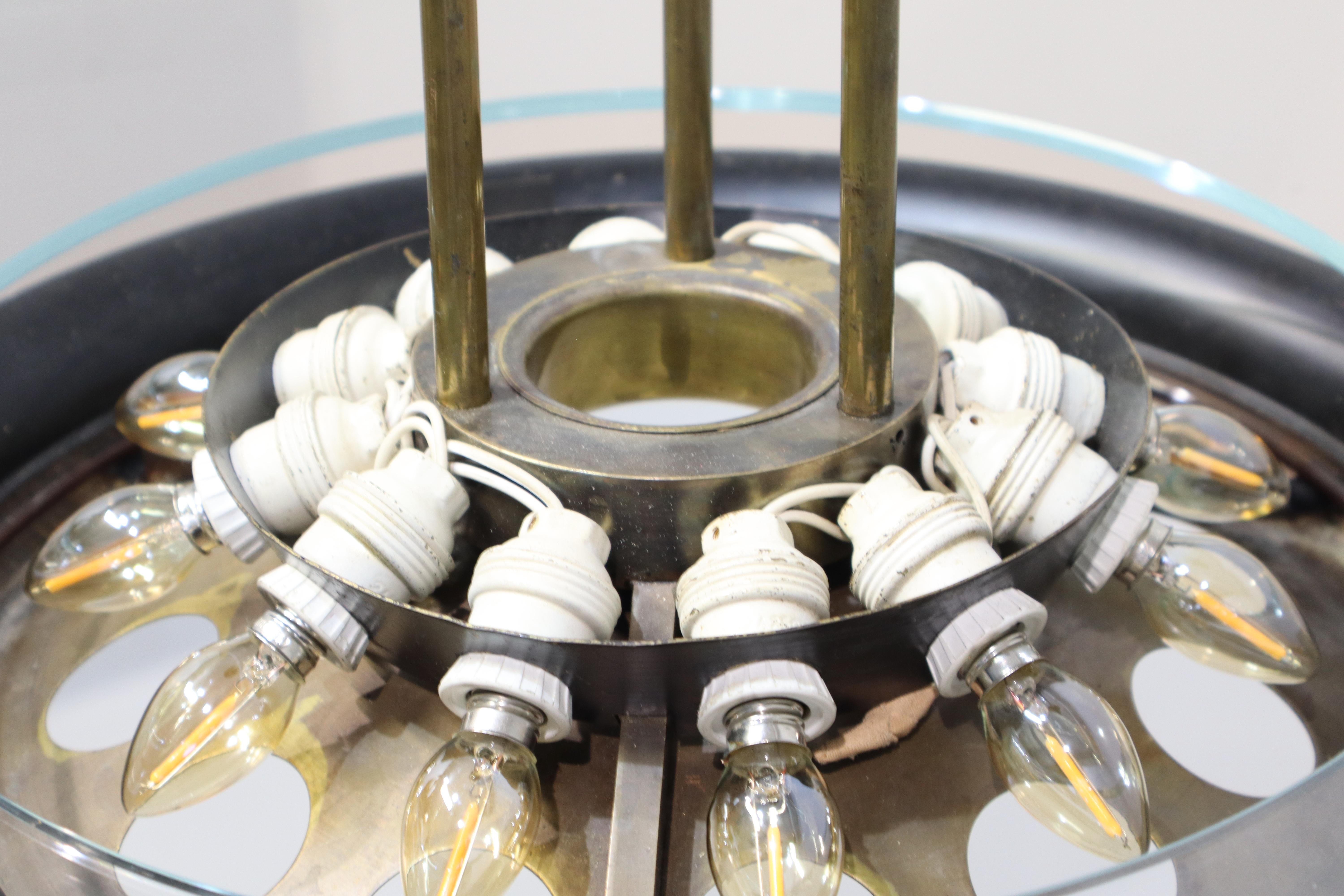 Rare Chandelier 1508 by Max Ingrand for Fontana Arte im Angebot 11