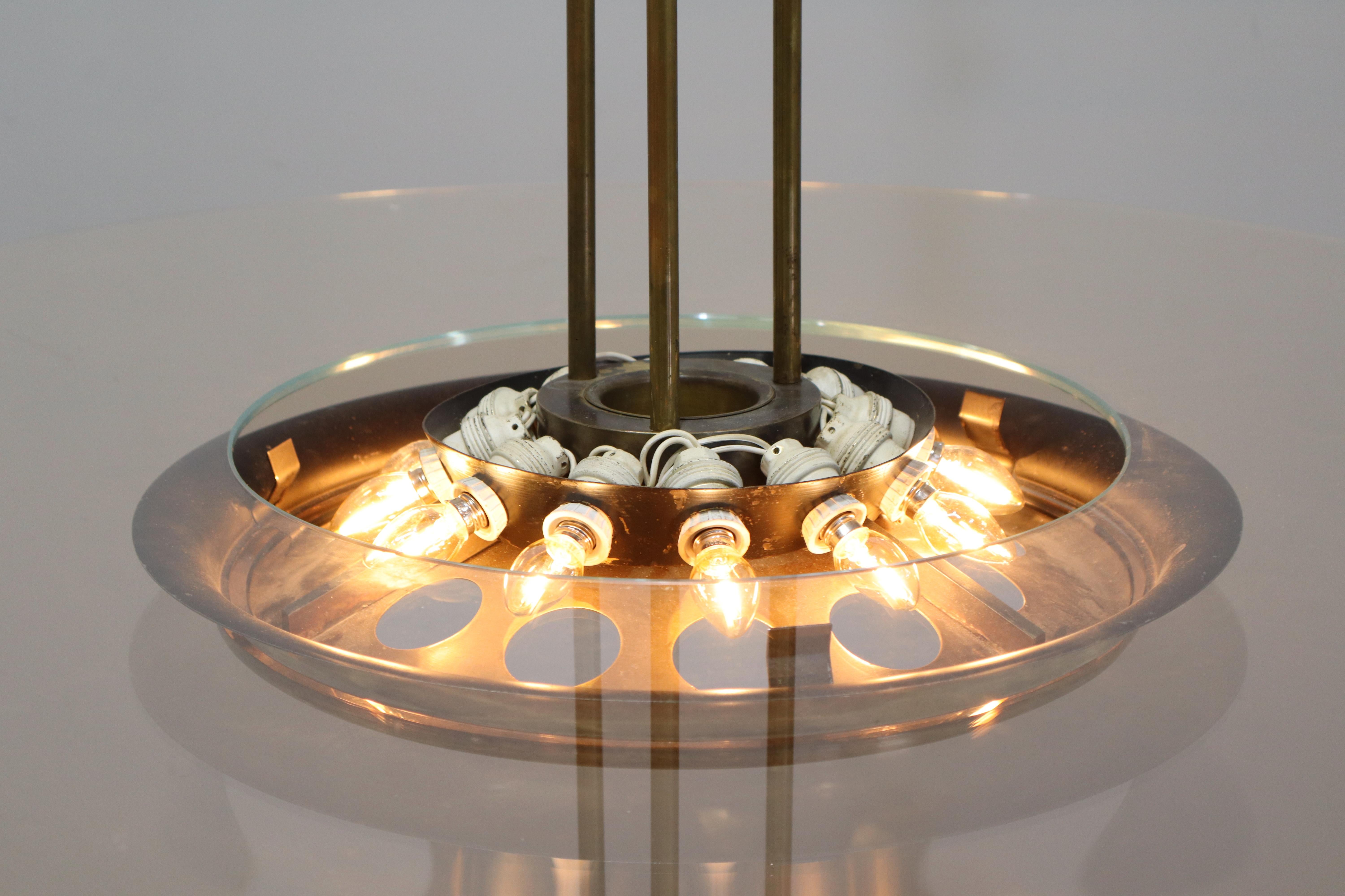 Rare Chandelier 1508 by Max Ingrand for Fontana Arte im Angebot 13