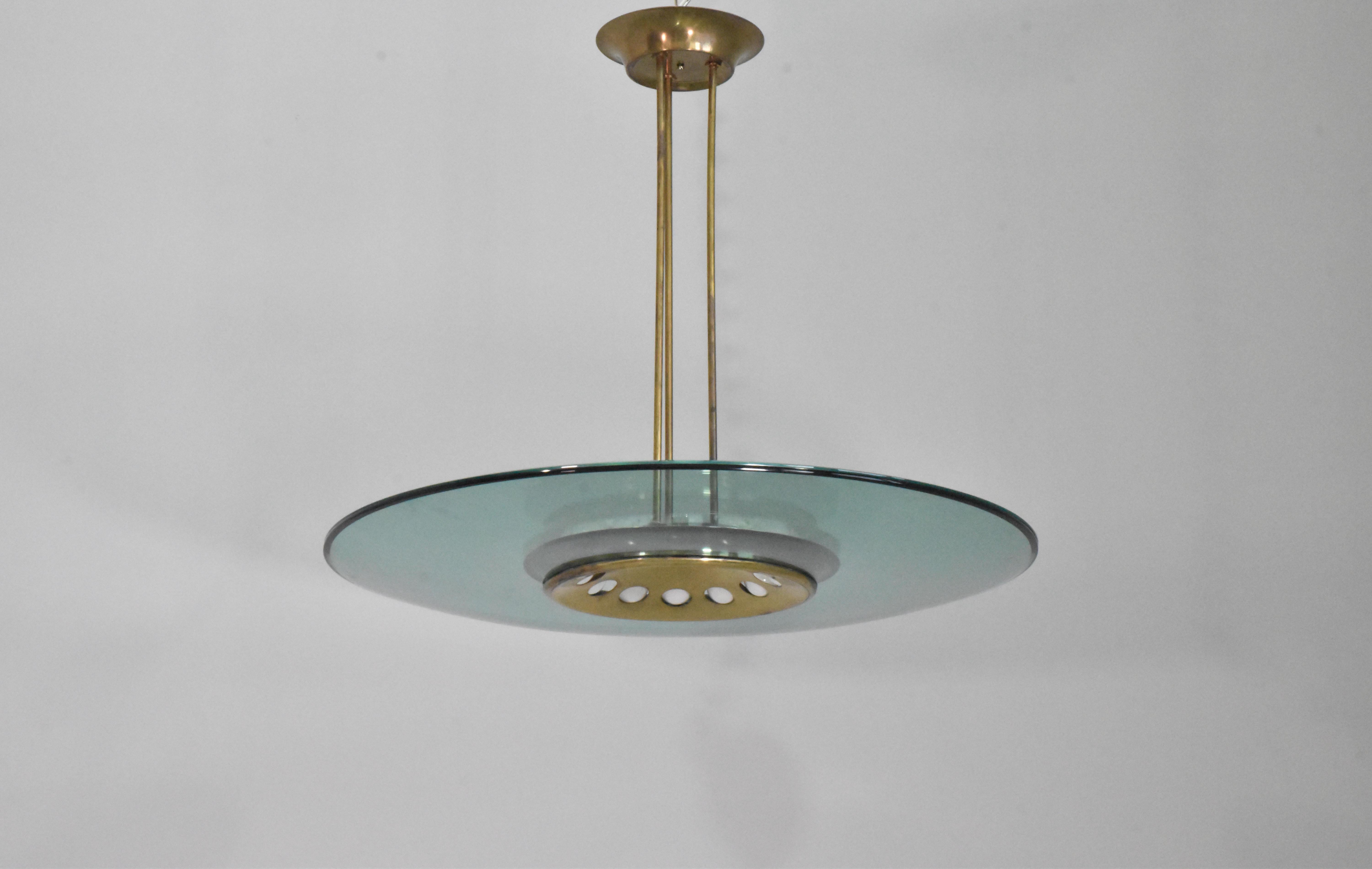 Mid-Century Modern Rare Chandelier 1508 by Max Ingrand for Fontana Arte For Sale