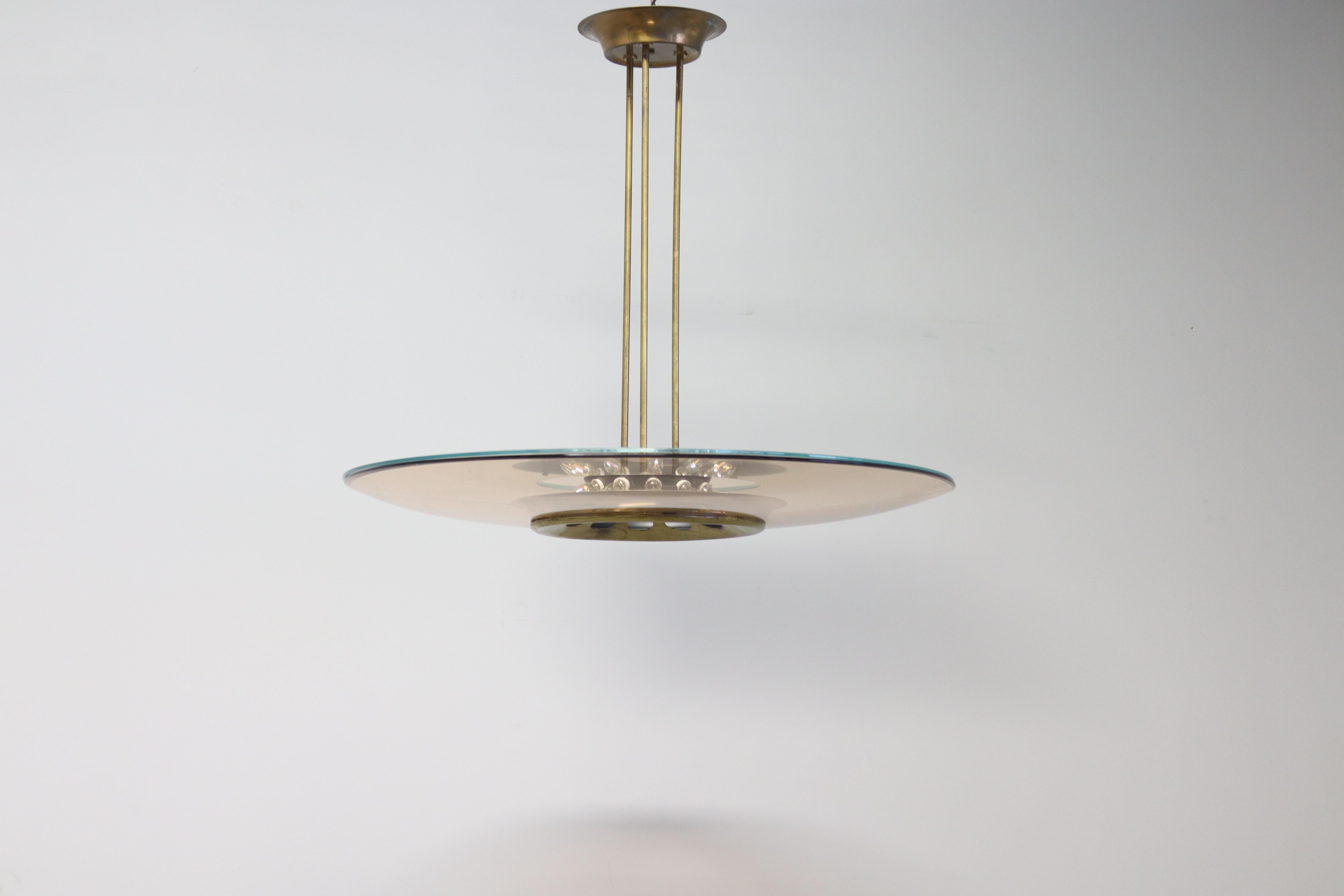Rare Chandelier 1508 by Max Ingrand for Fontana Arte (Moderne der Mitte des Jahrhunderts) im Angebot
