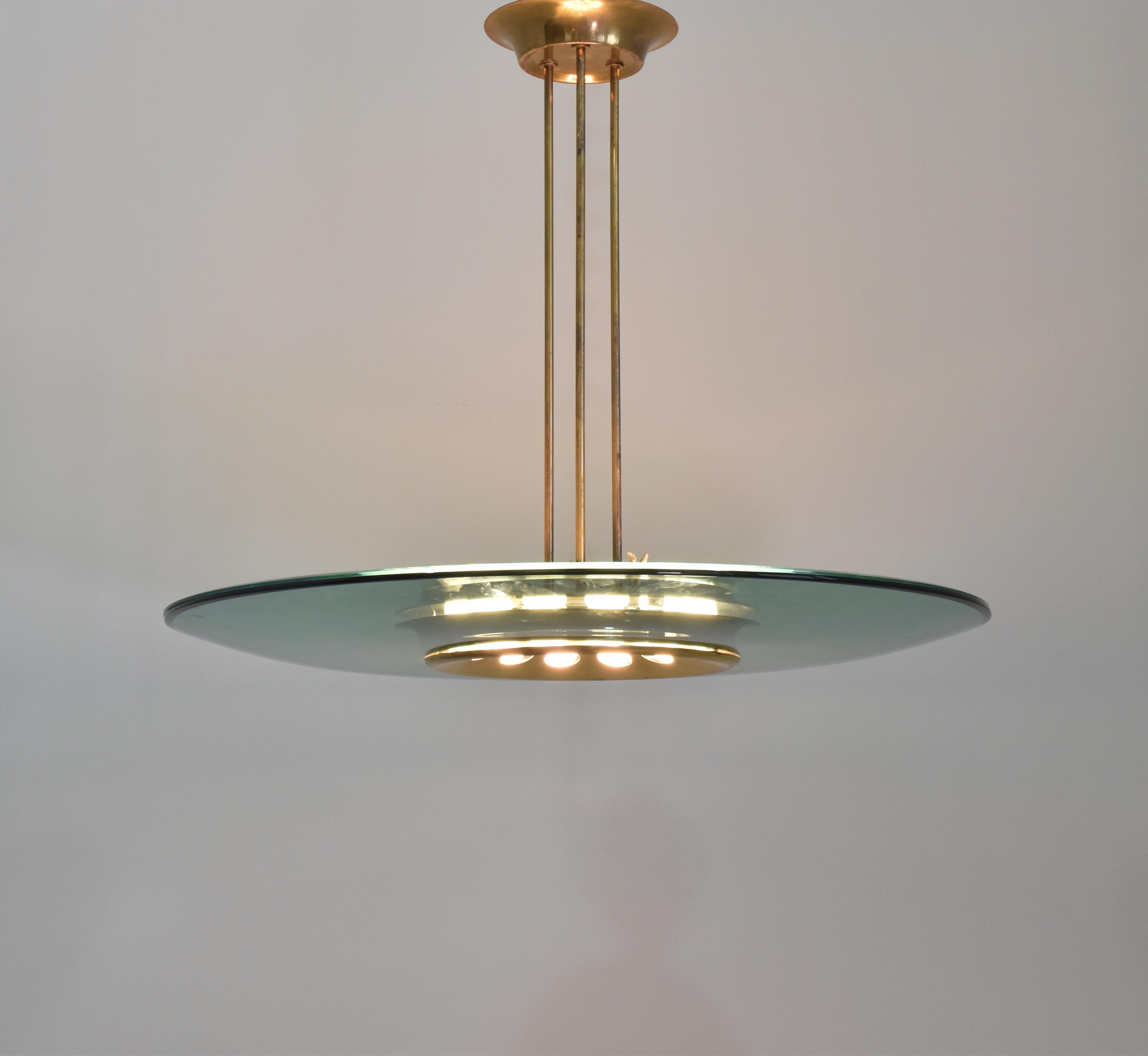 Italian Rare Chandelier 1508 by Max Ingrand for Fontana Arte