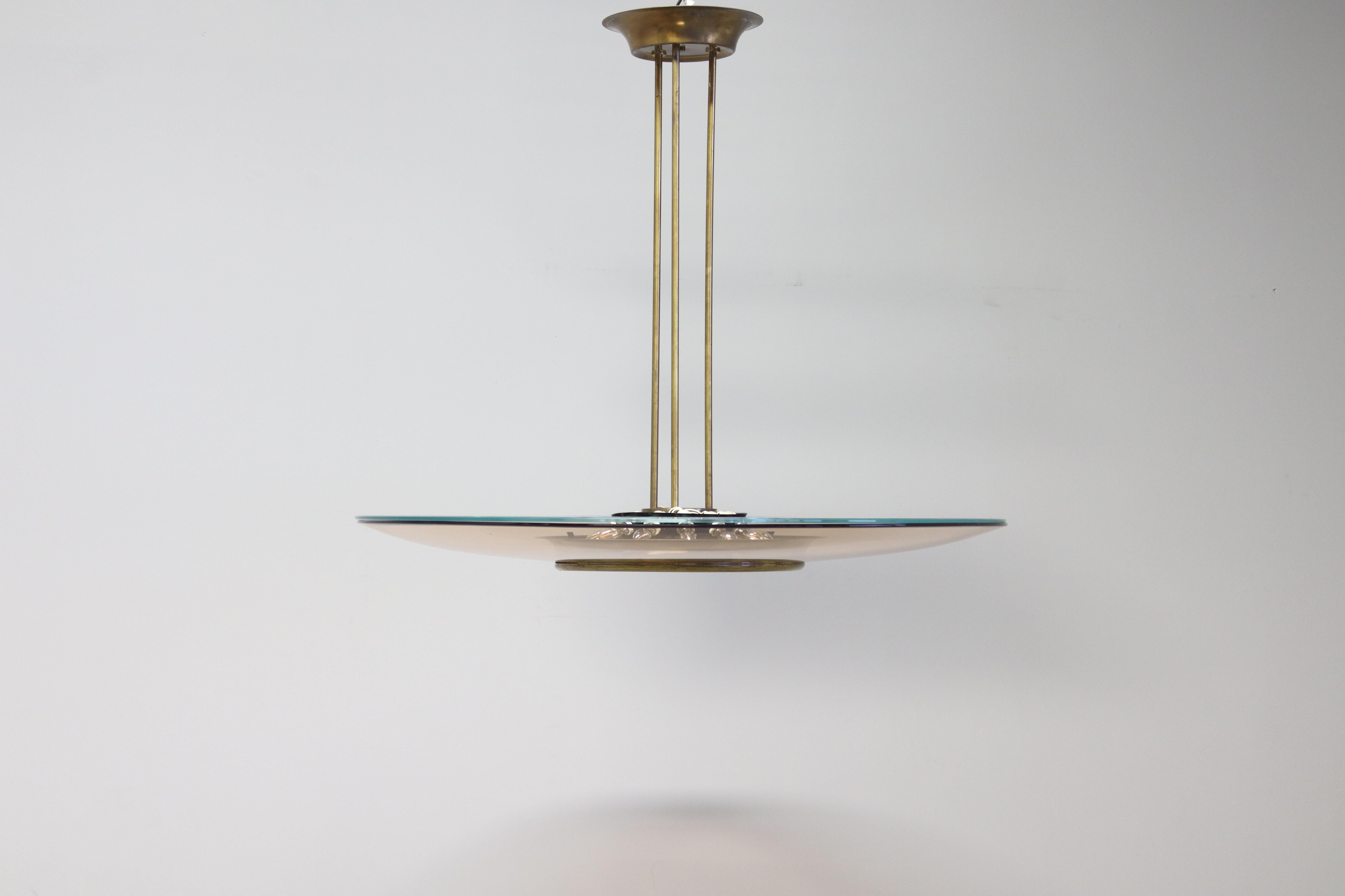 Rare Chandelier 1508 by Max Ingrand for Fontana Arte im Zustand „Hervorragend“ im Angebot in Rovereta, Repubblica di San Marino