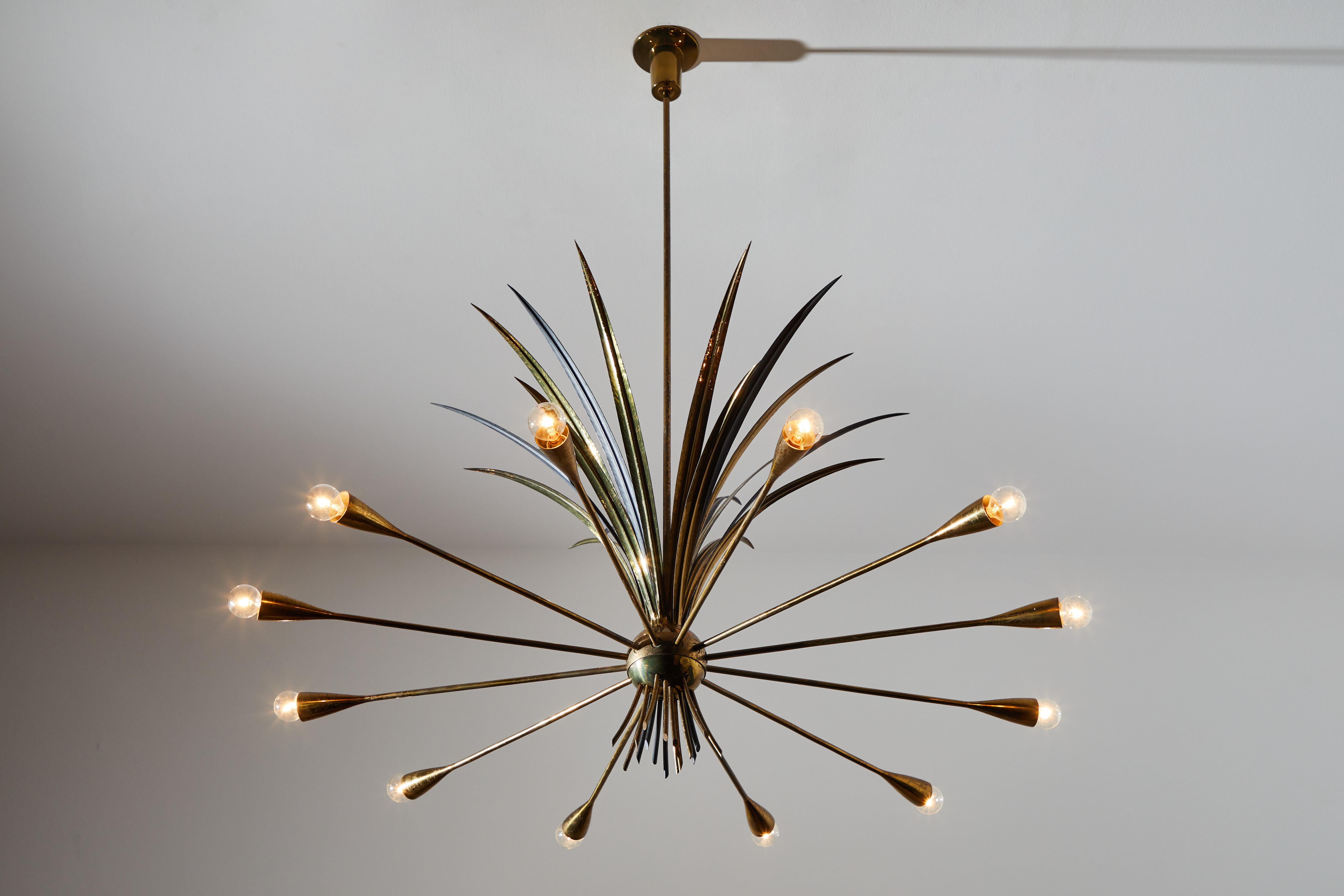 Mid-Century Modern Rare Chandelier by Angelo Lelli for Arredoluce