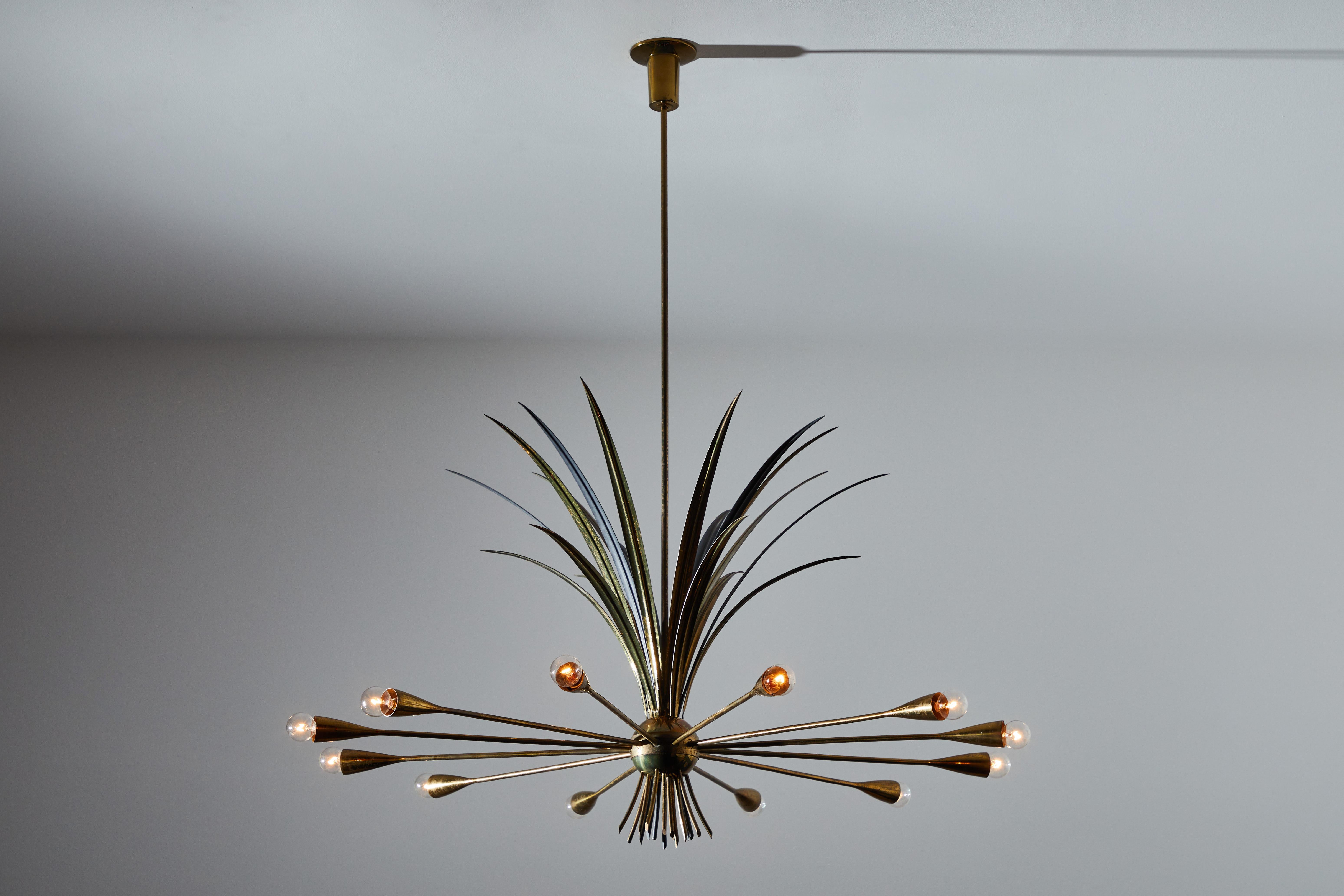 Italian Rare Chandelier by Angelo Lelli for Arredoluce