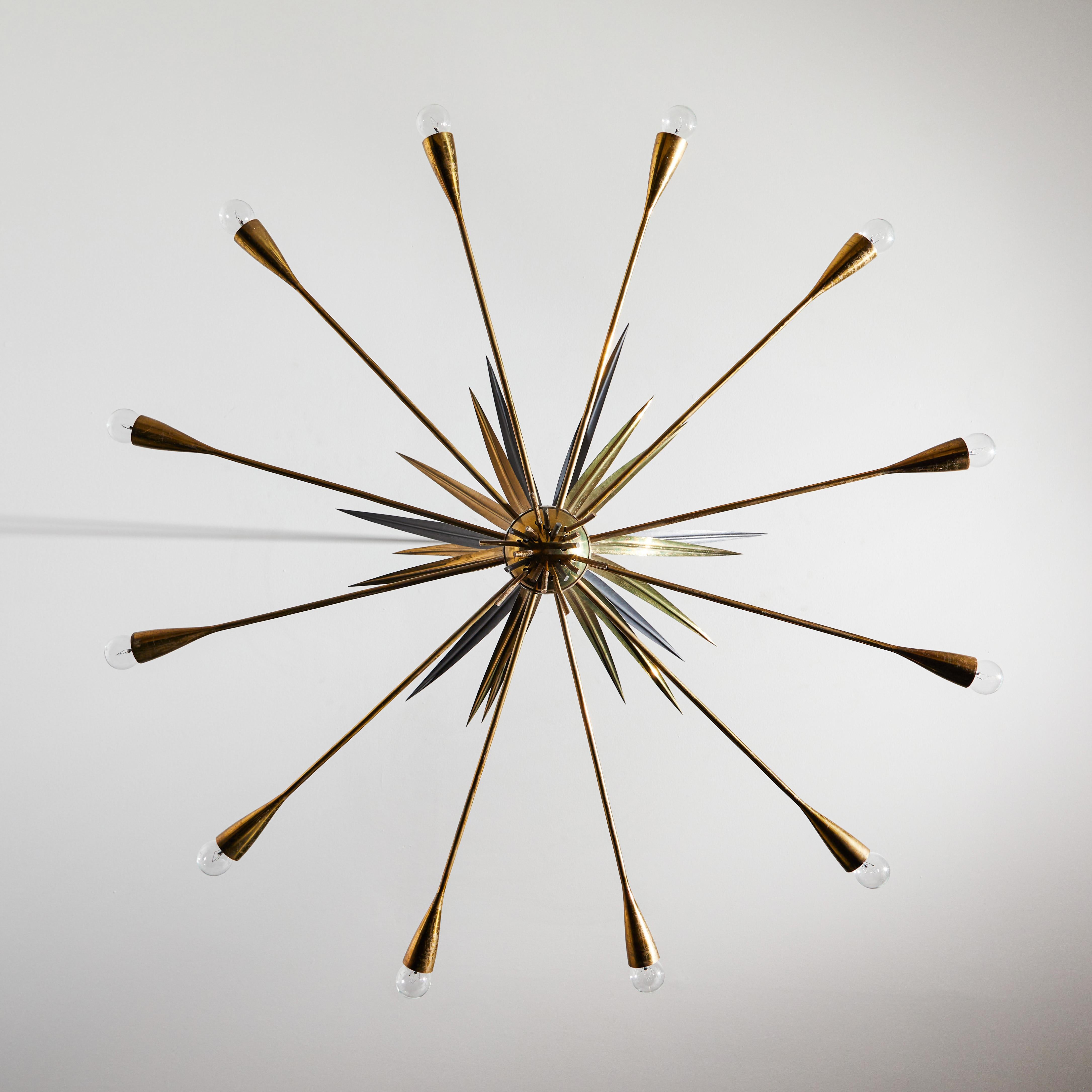 Rare Chandelier by Angelo Lelli for Arredoluce 1