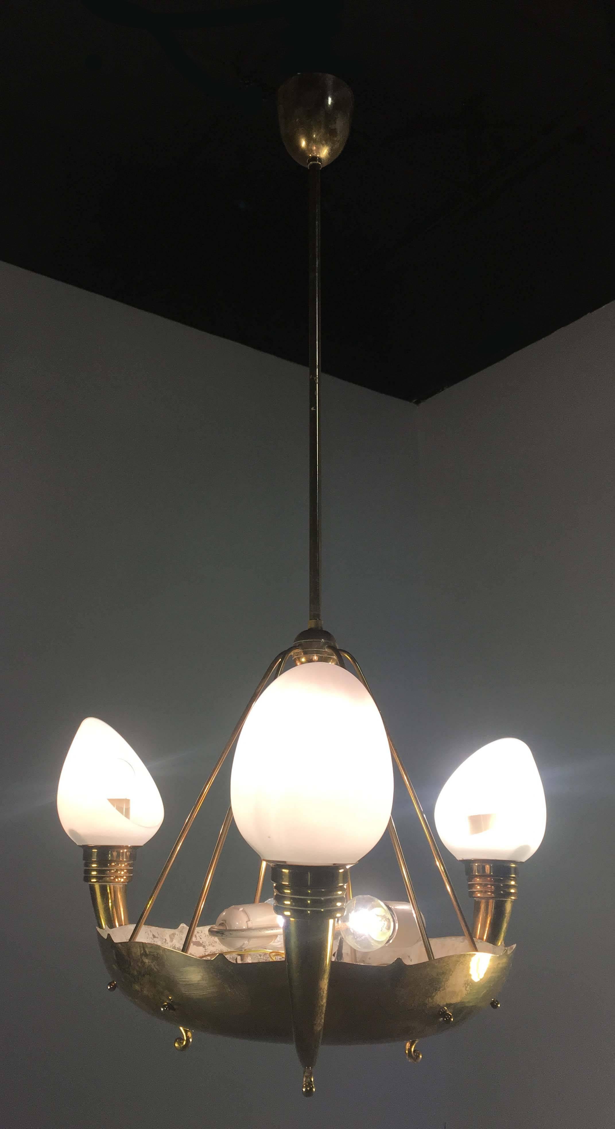 Rare Chandelier by Gaetano Sciolari, 1940s For Sale 8