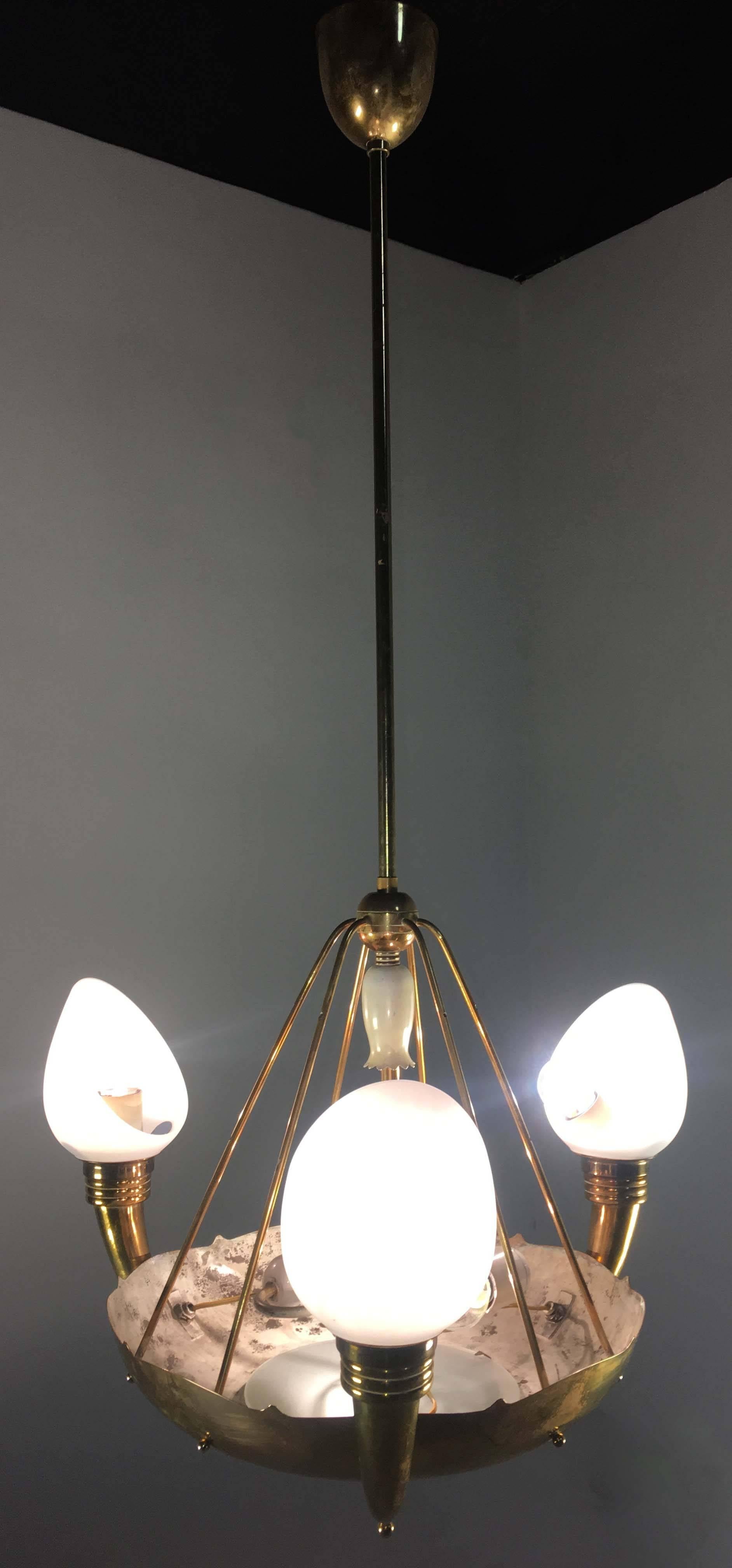 Rare Chandelier by Gaetano Sciolari, 1940s For Sale 12