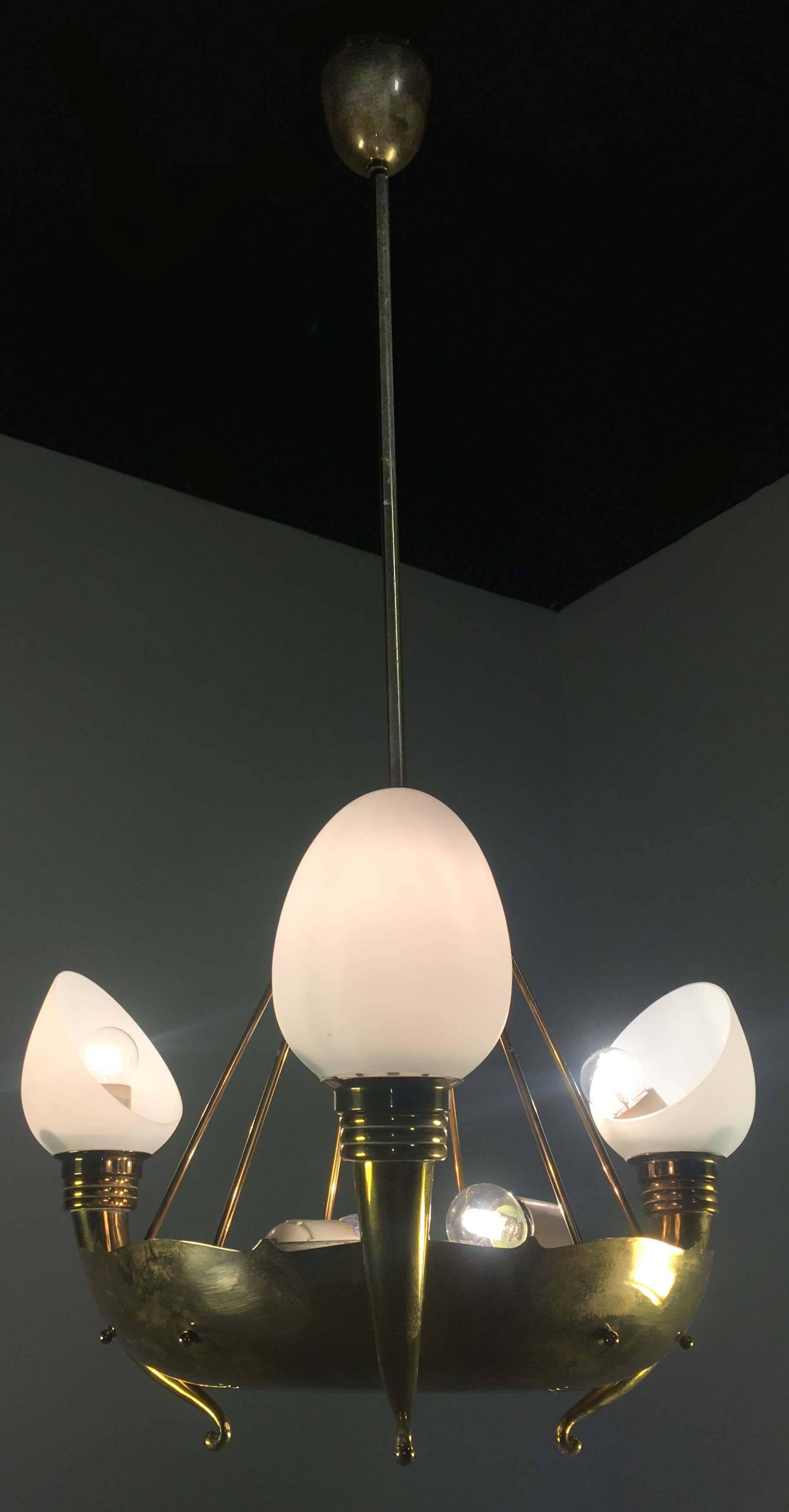 Rare Chandelier by Gaetano Sciolari, 1940s For Sale 1