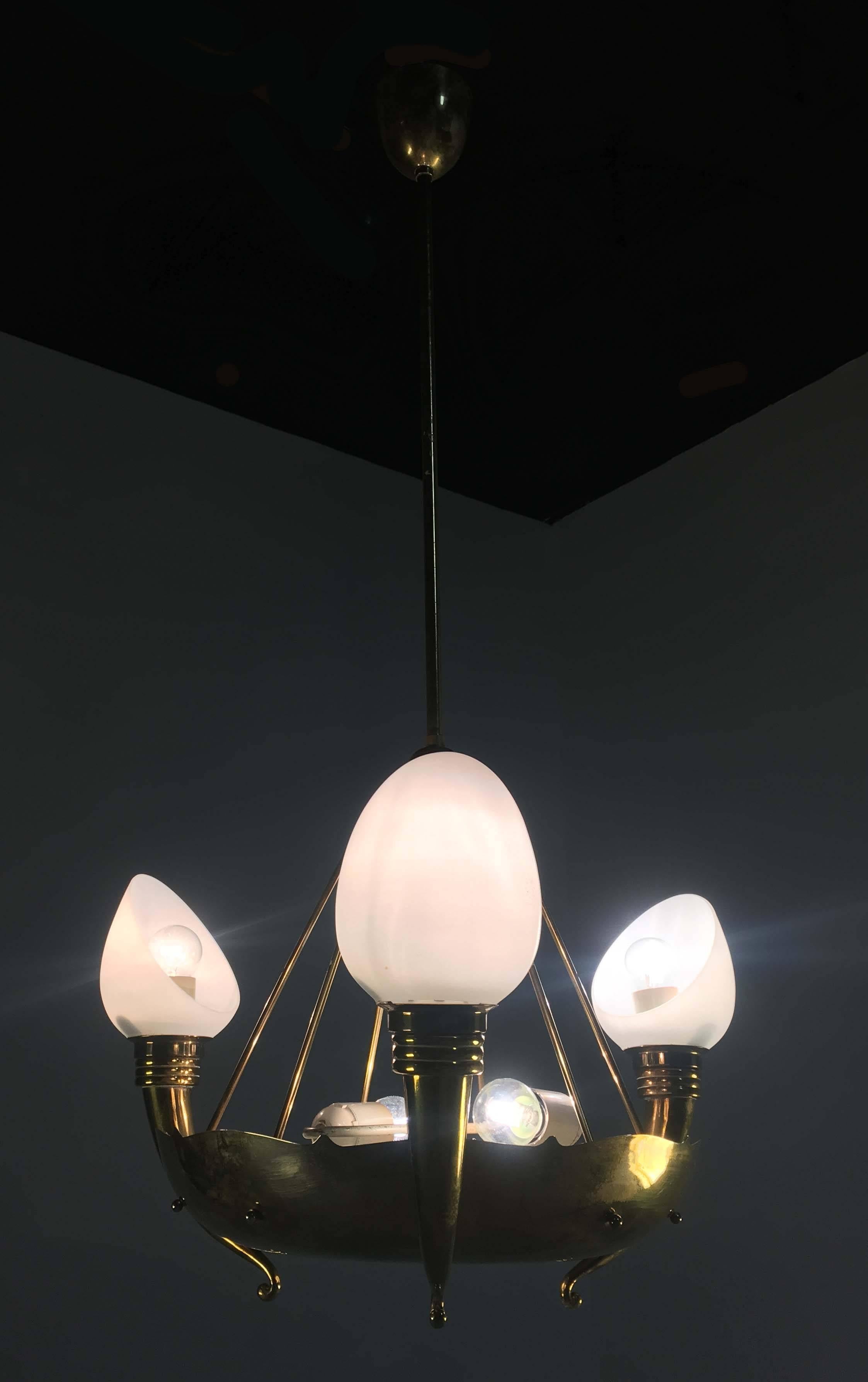 Rare Chandelier by Gaetano Sciolari, 1940s For Sale 3