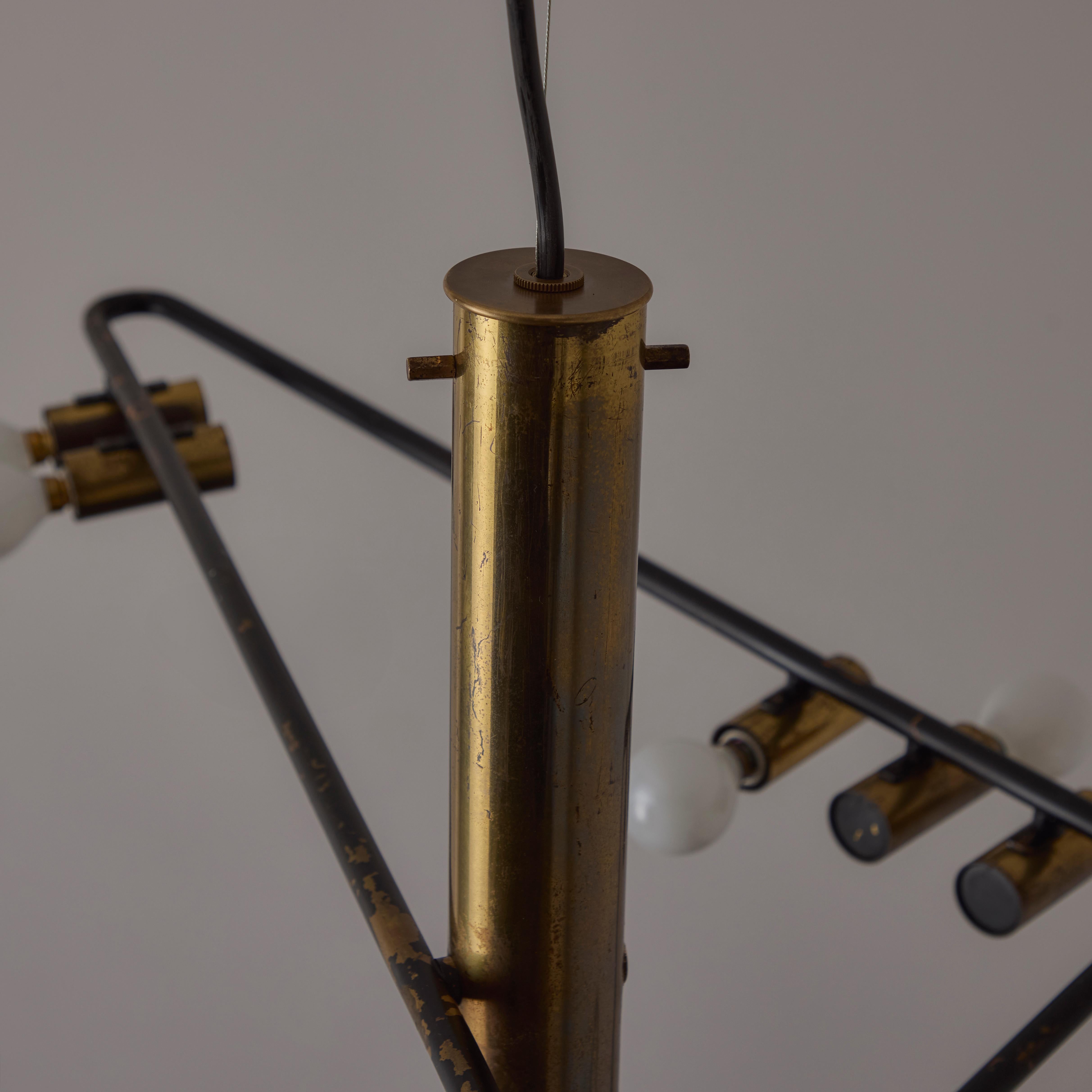 Rare Chandelier by Giampiero Aloi for Stilnovo For Sale 8