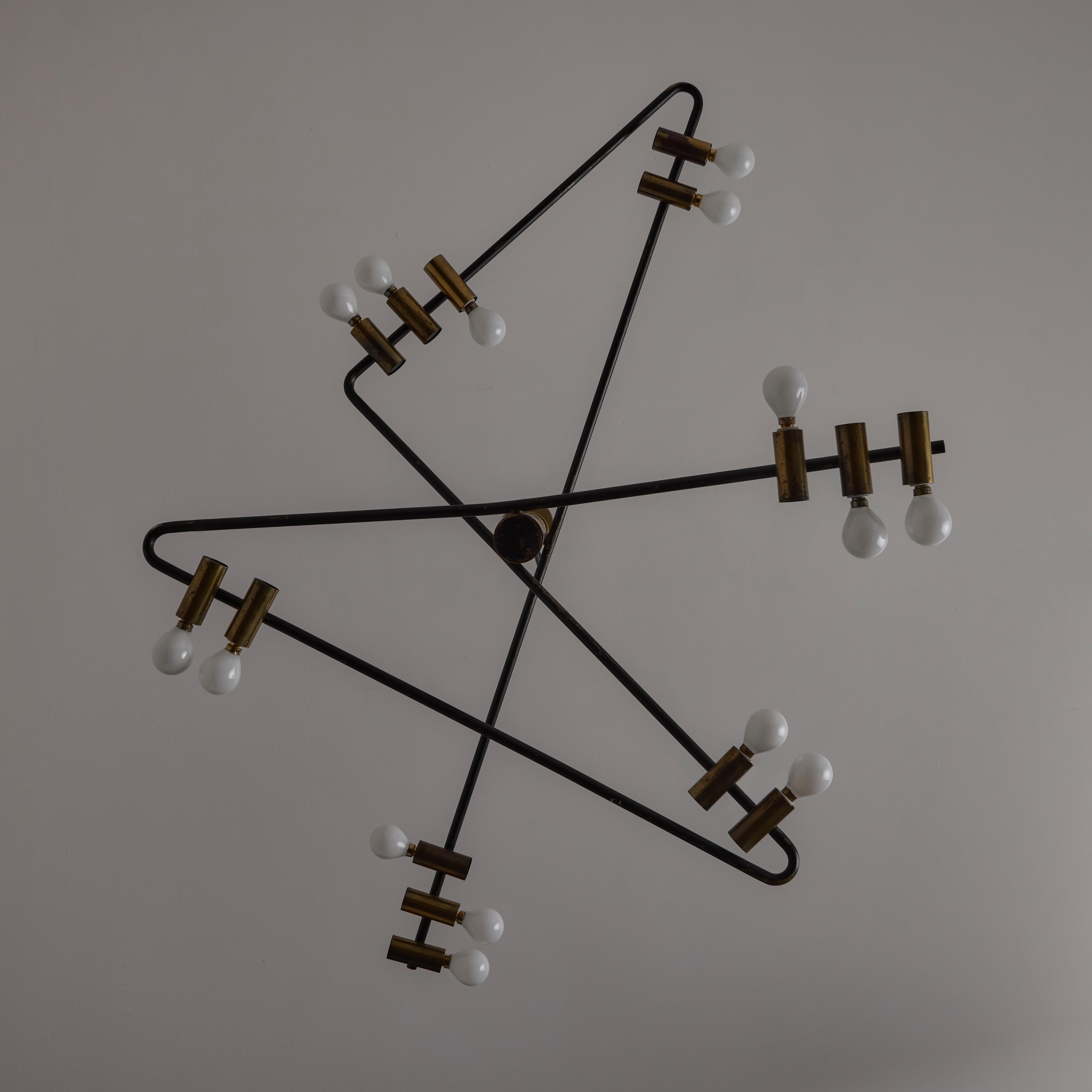 Rare Chandelier by Giampiero Aloi for Stilnovo For Sale 11
