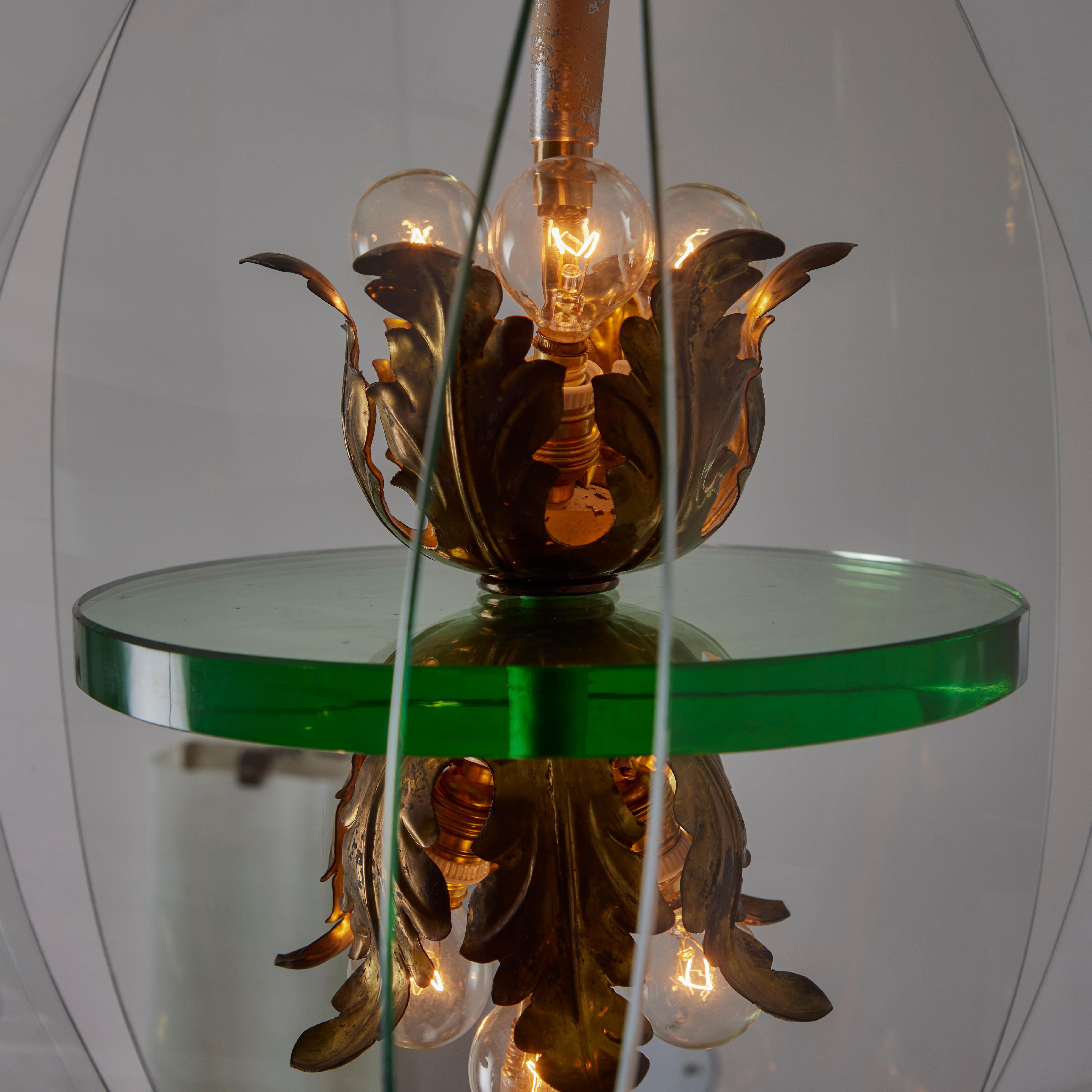Rare Chandelier by Pietro Chiesa for Fontana Arte In Good Condition For Sale In Los Angeles, CA