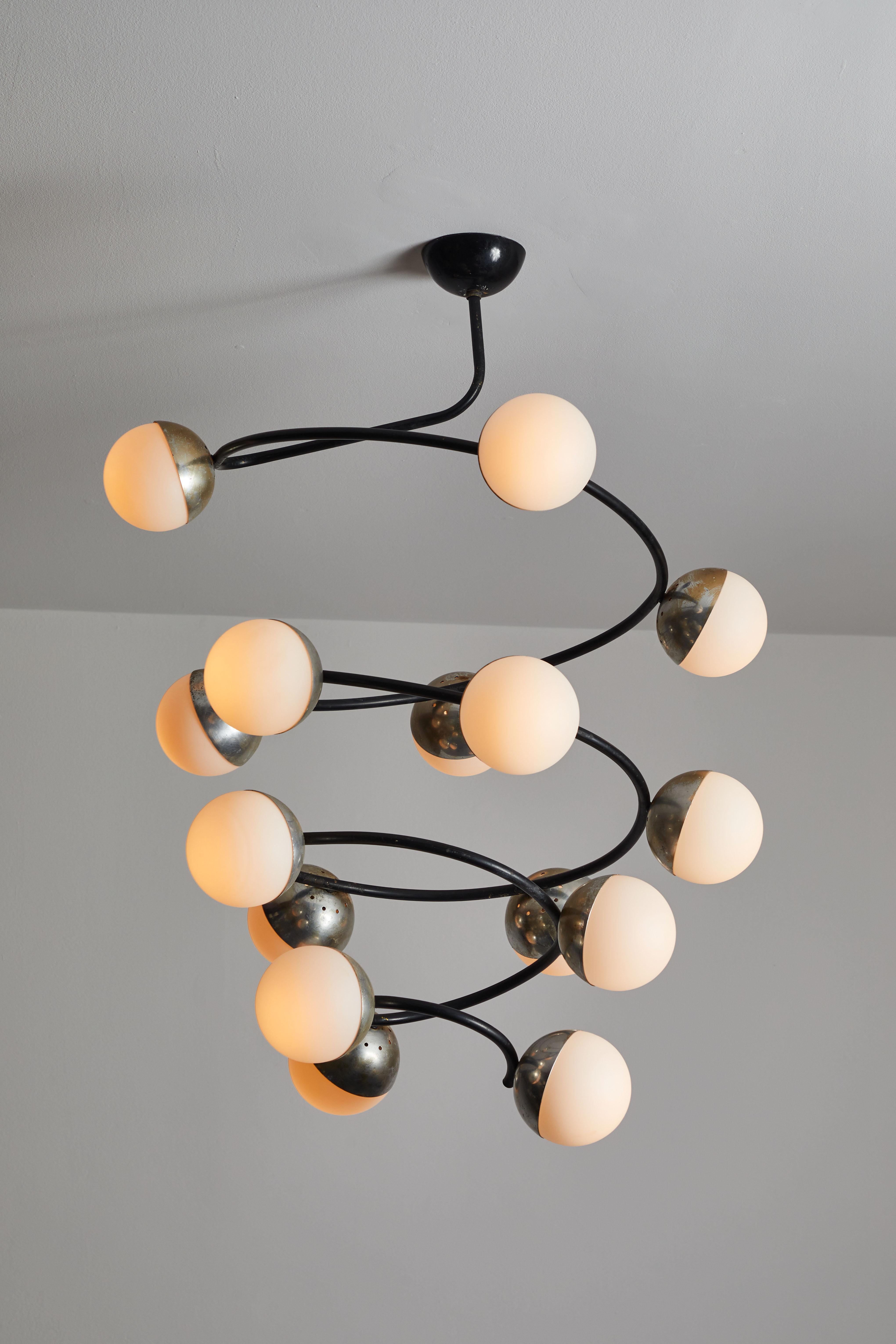 Rare Chandelier by Stilnovo In Good Condition In Los Angeles, CA