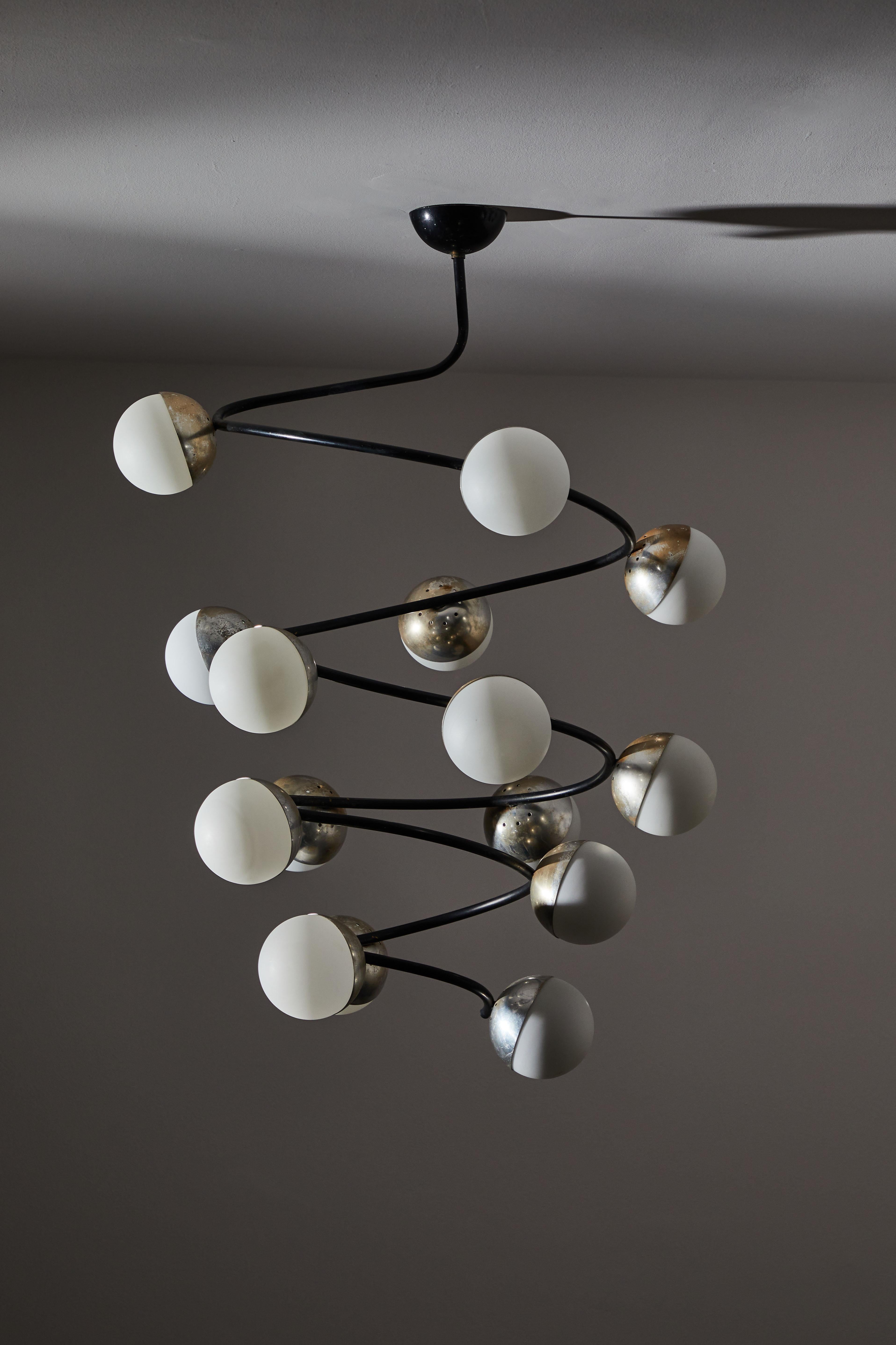 Mid-20th Century Rare Chandelier by Stilnovo