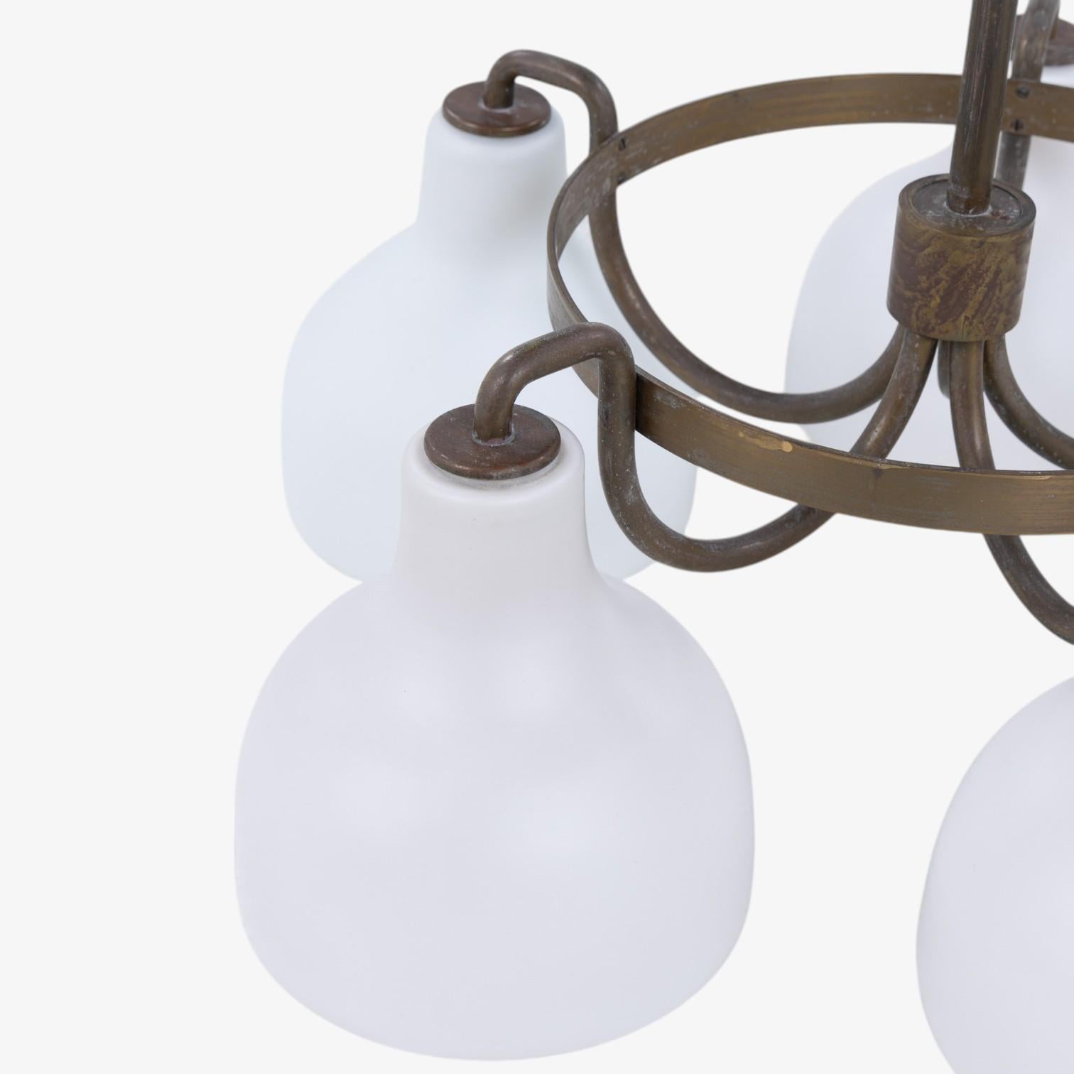 Danish Rare chandelier in brass by Vilhelm Lauritzen