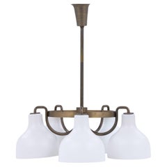 Rare chandelier in brass by Vilhelm Lauritzen
