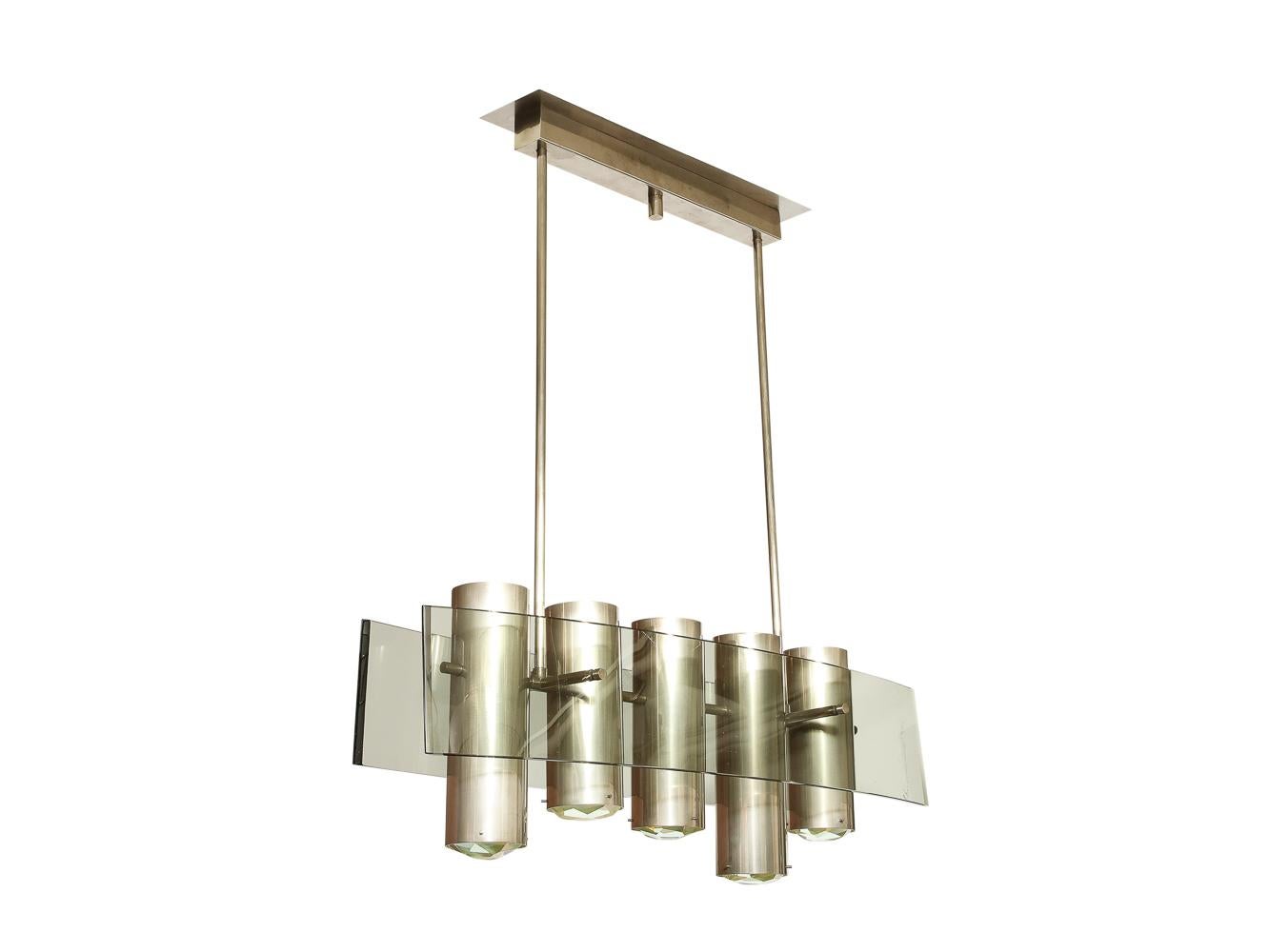 Mid-20th Century Rare Chandelier, No. 2177 by Max Ingrand for Fontana Arte For Sale