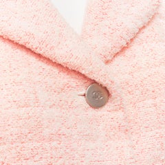 rare CHANEL 00T Vintage CC logo button pink tweed cropped jacket FR38 M