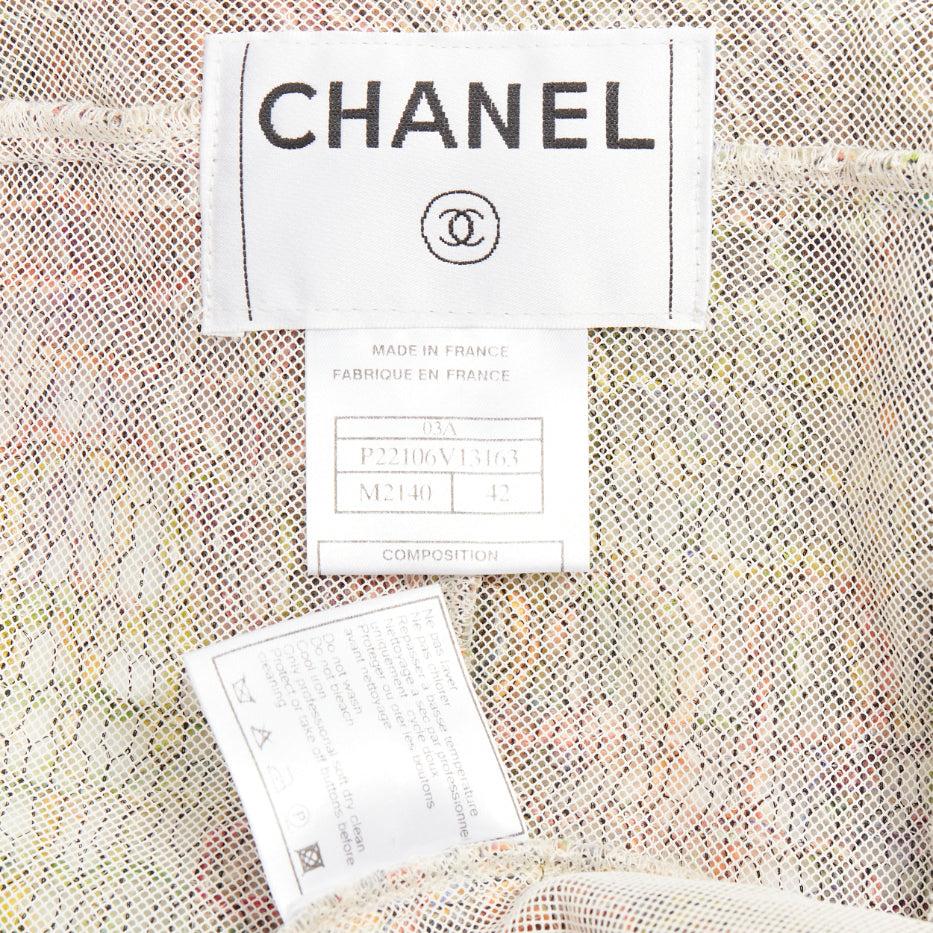 Chanel 03A Runway, giacca multicolore in mohair boucle tweed, FR42 XL in vendita 4