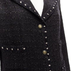 rare CHANEL 05A Fantasy Tweed CC button 4 pocket little black jacket FR44 2XL