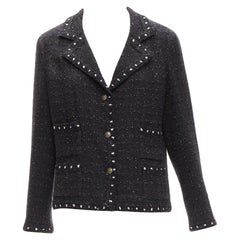rare CHANEL 05A Fantasy Tweed CC button 4 pocket little black jacket FR44 2XL