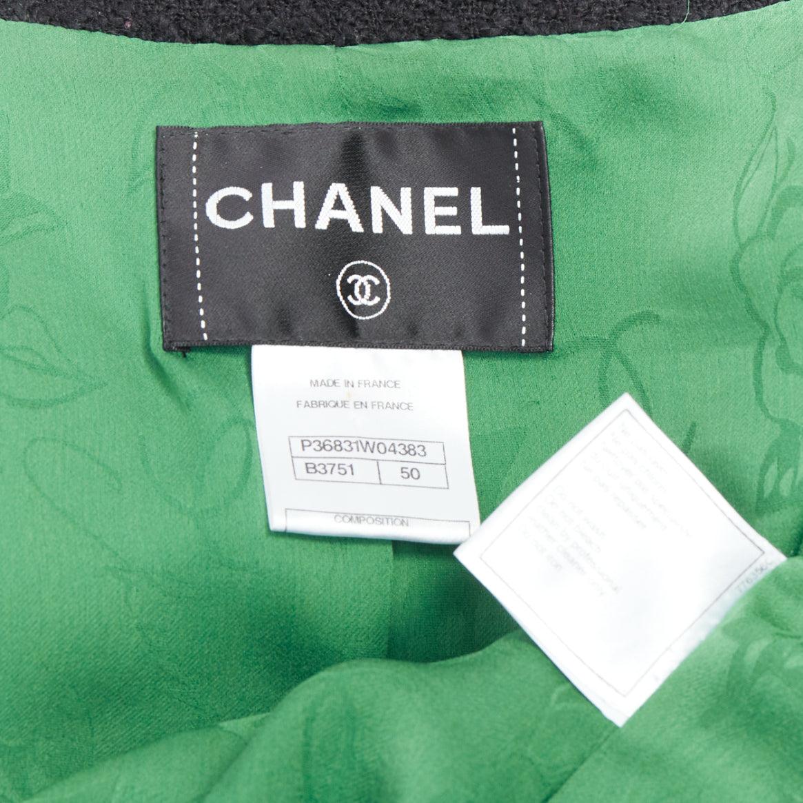 rare CHANEL 09K Lesage Fantasy Tweed Runway jade green CC 4-pocket jacket FR50 6
