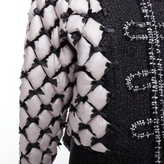 rare CHANEL 15A Brasserie Runway tweed quilted tromp loeil layered jacket FR50