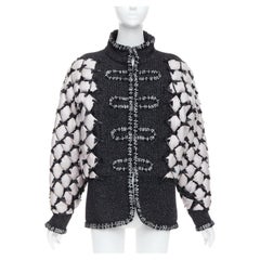 rare CHANEL 15A Brasserie Runway tweed quilted tromp loeil layered jacket FR50
