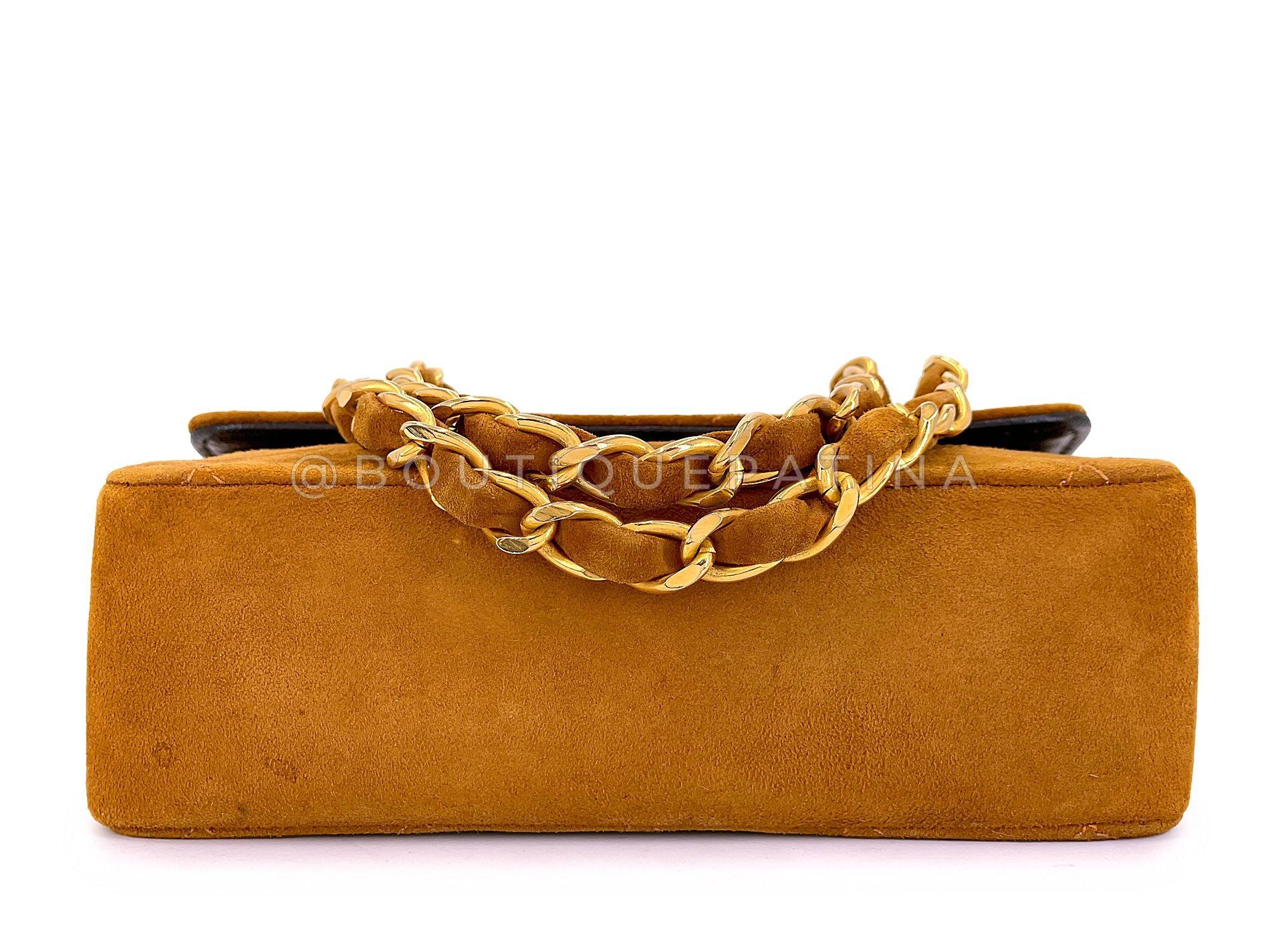 Rare Chanel 1986 Vintage Walnut Crossbody Mini Flap Bag 24k GHW 68667 en vente 1