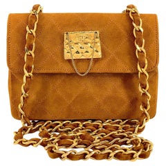 Rara Chanel 1986 Vintage Walnut Suede Crossbody Mini Flap Bag 24k GHW 68667