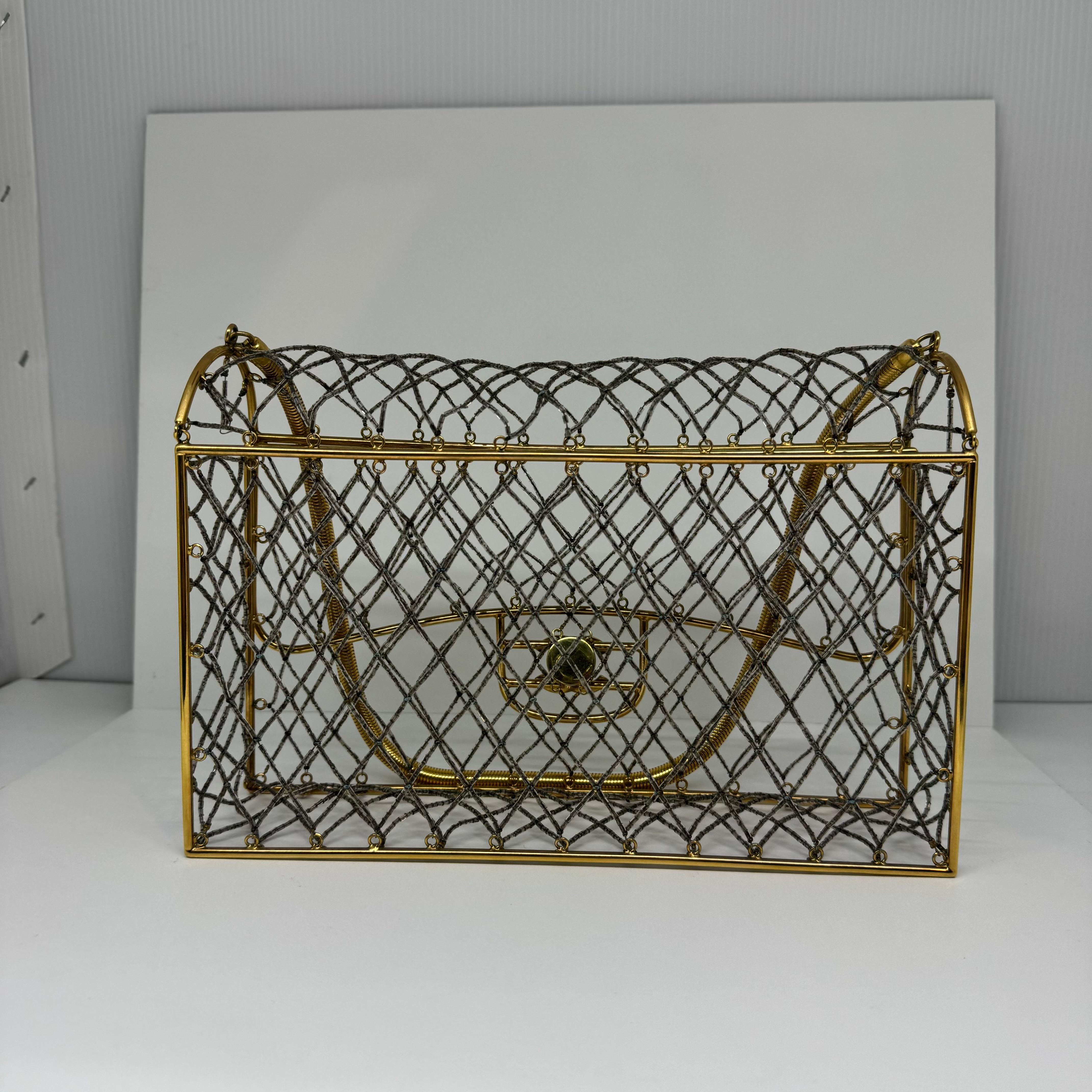 Rare Chanel 1990s Black Beaded Lucite Medium Flap Bag 7